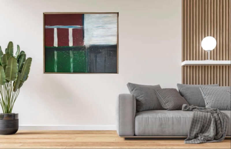 Amazing Alfred Leslie 1962 Acrylic Canvas: Beautiful Alfred Leslie 1962 acrylic canvas. Frame: 62 x 50 inches, art: 60 x 48 inches. Provenance: private owner from New Jersey. Biography: 1927 - 2023. Alfred Leslie, born in New York City in 1927