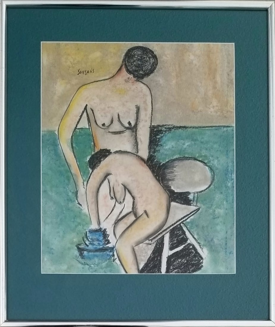 Amazing Francis Newton Souza Paper: Beautiful Francis Newton Souza paper, frame: 26 x 22 inches, art: 19 x 16 inches. Provenance: private owner. Biography: 1924 - 2002. Francis Newton Souza known as F.N. Souza, is one of India's most