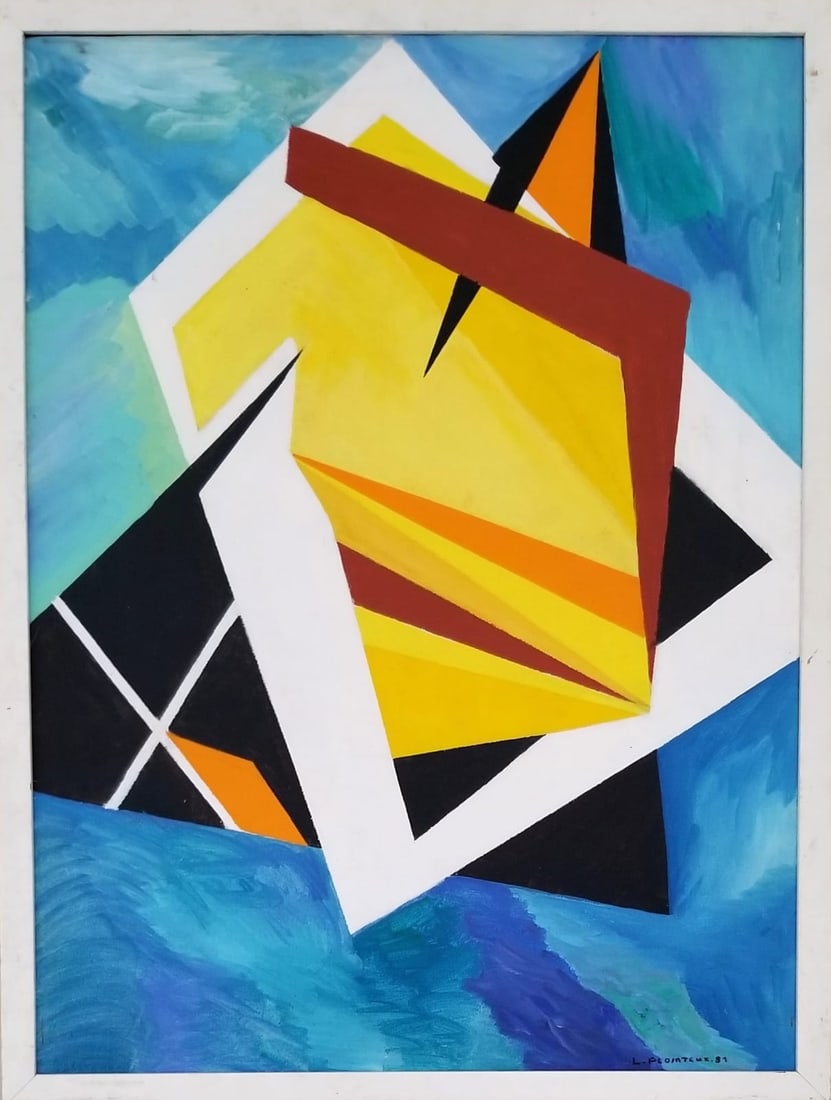 Amazing Leopold Plomteux 1981 Acrylic Canvas (1 of 2)