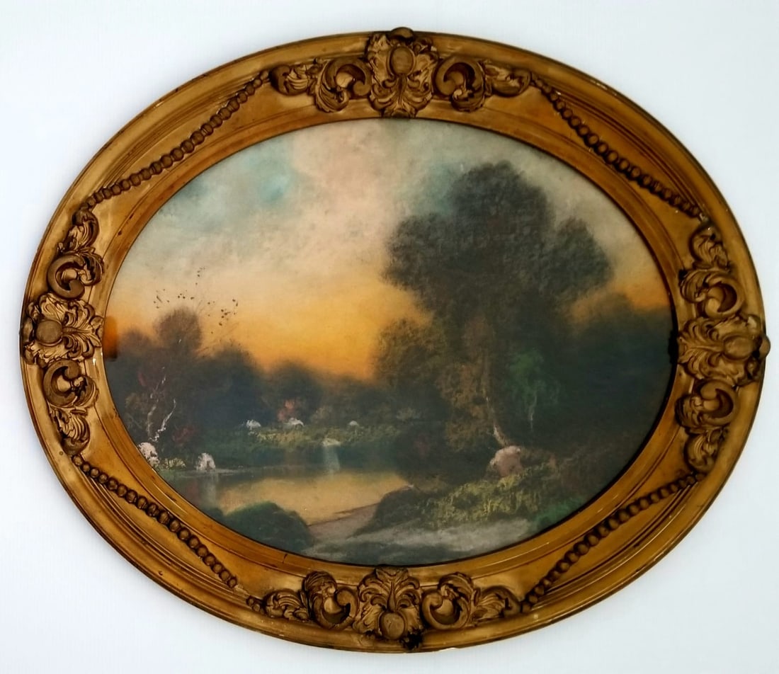 Amazing Alfred Thompson Bricher Pastel Paper: Beautiful Alfred Thompson Bricher pastel paper, frame: 24 x 21 inches, art: 19 x 16 inches. Provenance: private owner. Biography: 1837 - 1908. Bricher was born on April 10, 1837, in New Dorp, New York