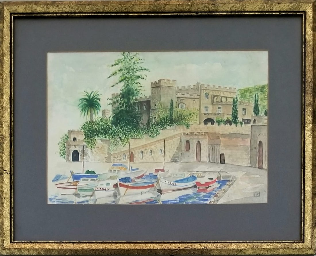 Amazing Theodore Van Rysselberghe Watercolor Paper: Beautiful Theodore Van Rysselberghe watercolor paper, frame: 17 x 13 inches, art: 11 7/8 x 8 1/4 inches. It has provenance, signed monograph. Provenance: private owner from Spain. Biography: 1862 - 19