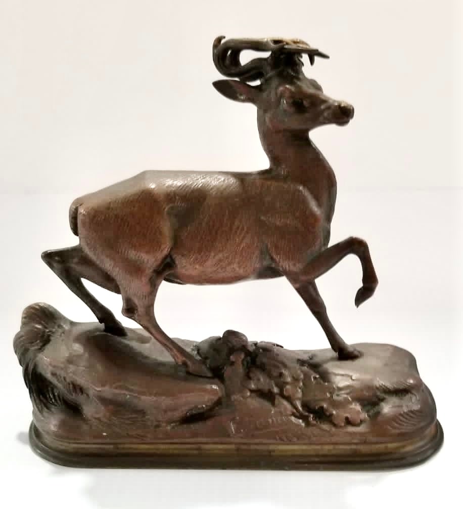 Amazing Louis Emile Cana Deer Bronze Sculpture (1 of 5)