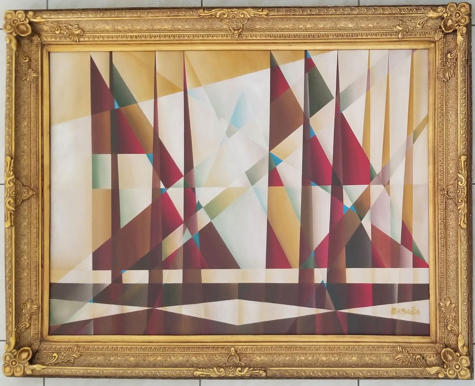 Amazing Ferruh Basaga Oil Canvas: Attributed to Ferruh Basaga, it does not have a COA. Medium: oil canvas. Frame: 58 x 46 inches, art: 48 x 36 inches. Provenance: private owner. Biography: 1914 - 2010. Ferruh Ba?a?a was born in Istanb