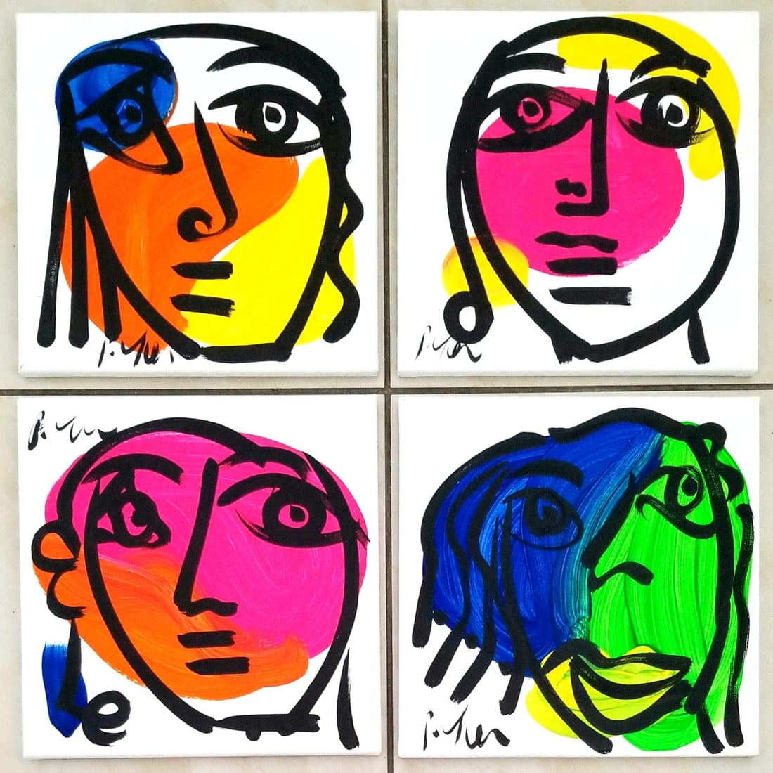 Amazing Peter Keil 4 Piece Oil Canvas: Beautiful Peter Keil 4 piece oil canvas. Art: 12 x 12 inches each. Provenance: private owner. Biography: born 1942. Peter Robert Keil was born in August 1942 in Züllichau I Pommern (now Poland). His