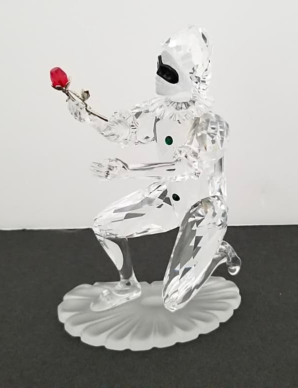 Amazing Swarovski Crystal Harlequin Figurine: Beautiful Swarovski masquerade harlequin figurine, 5 1/8 x 3 5/8 x 2 1/4 inches, no box, professional packaging for shipping.