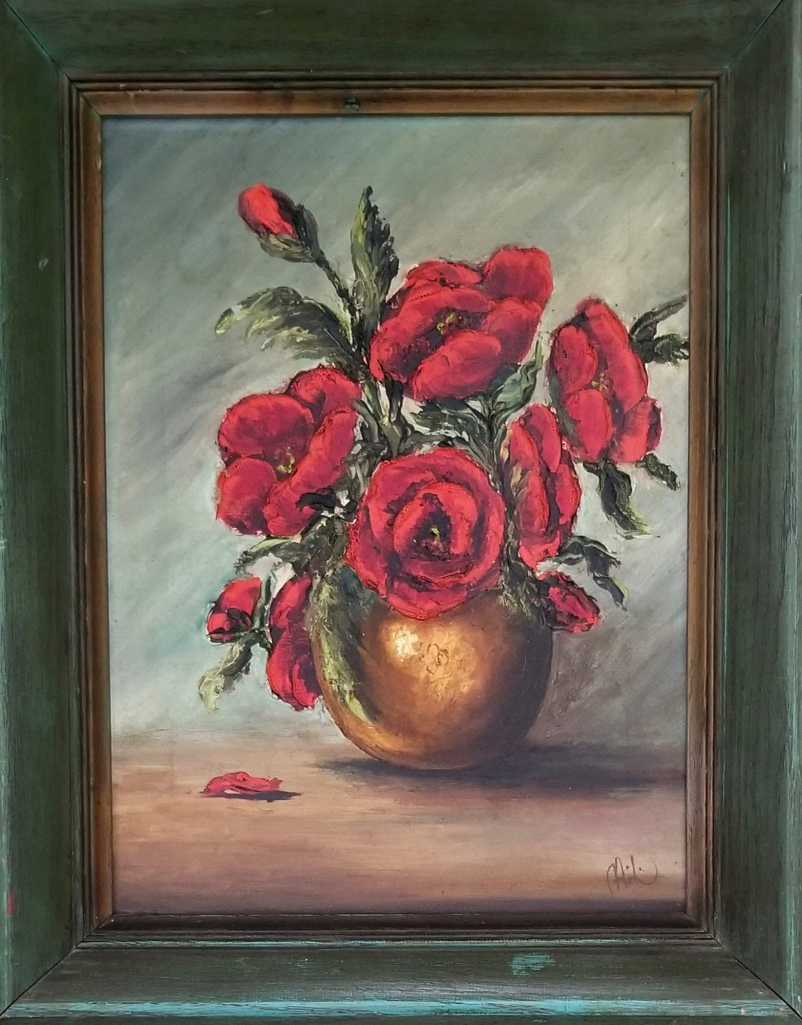 Amazing Abidin Dino Oil Canvas: Attributed to Abidin Dino, it does not have a COA. Medium: oil canvas. Frame: 20 x 16 inches, art: 16 x 12 inches. Provenance: private owner. Biography: 1913 - 1993. Abidin Dino was born on March 23,