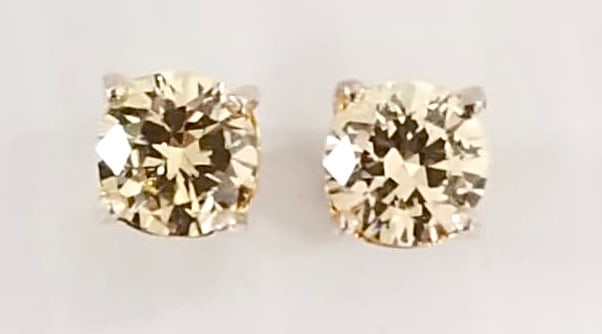 Amazing 925 Sterling Silver Yellow Diamond ZC Earrings: Beautiful 925 sterling silver 2ct yellow diamond Zirconia earrings, 1 1/4 x 5/8 inches, 2.8 grams.