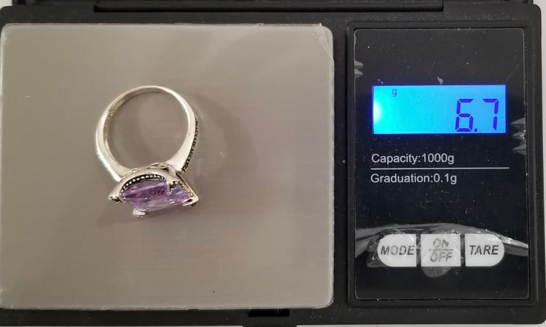 Amazing 925 Sterling Silver Amethyst Ring - 6