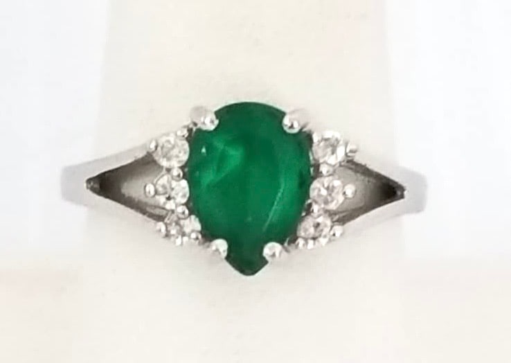 Amazing HMI 925 Sterling Green Cut Ring (1 of 4)