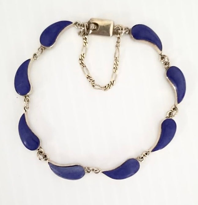 Amazing Taxco Mexico 925 Sterling Stone Bracelet (1 of 4)