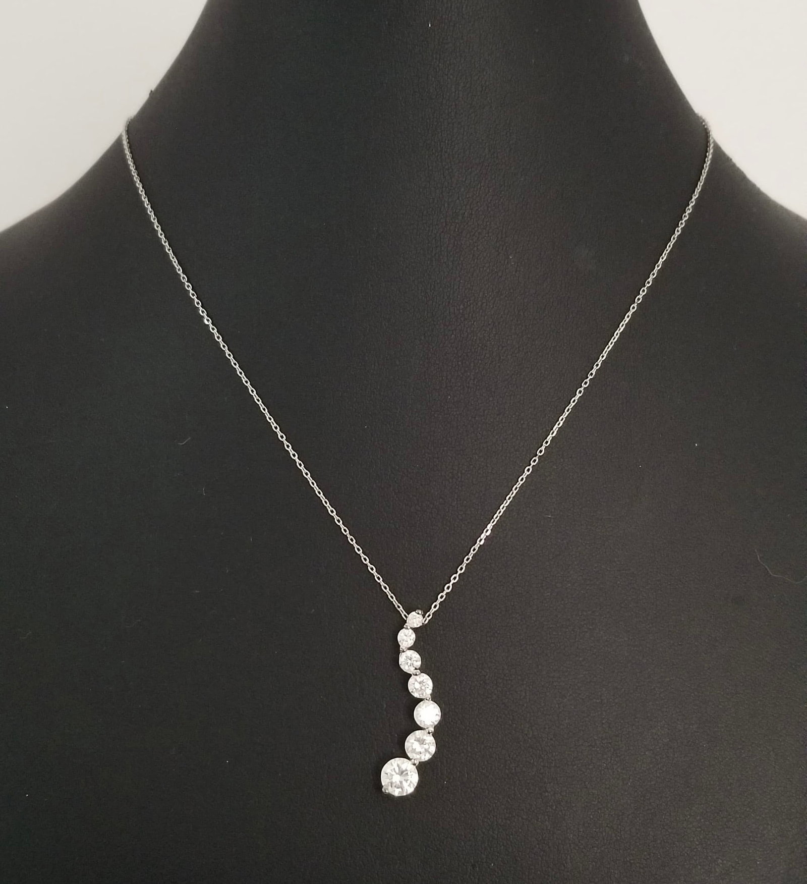 Amazing ATI 925 Sterling Silver S Shape ZC Pendant Necklace (1 of 6)