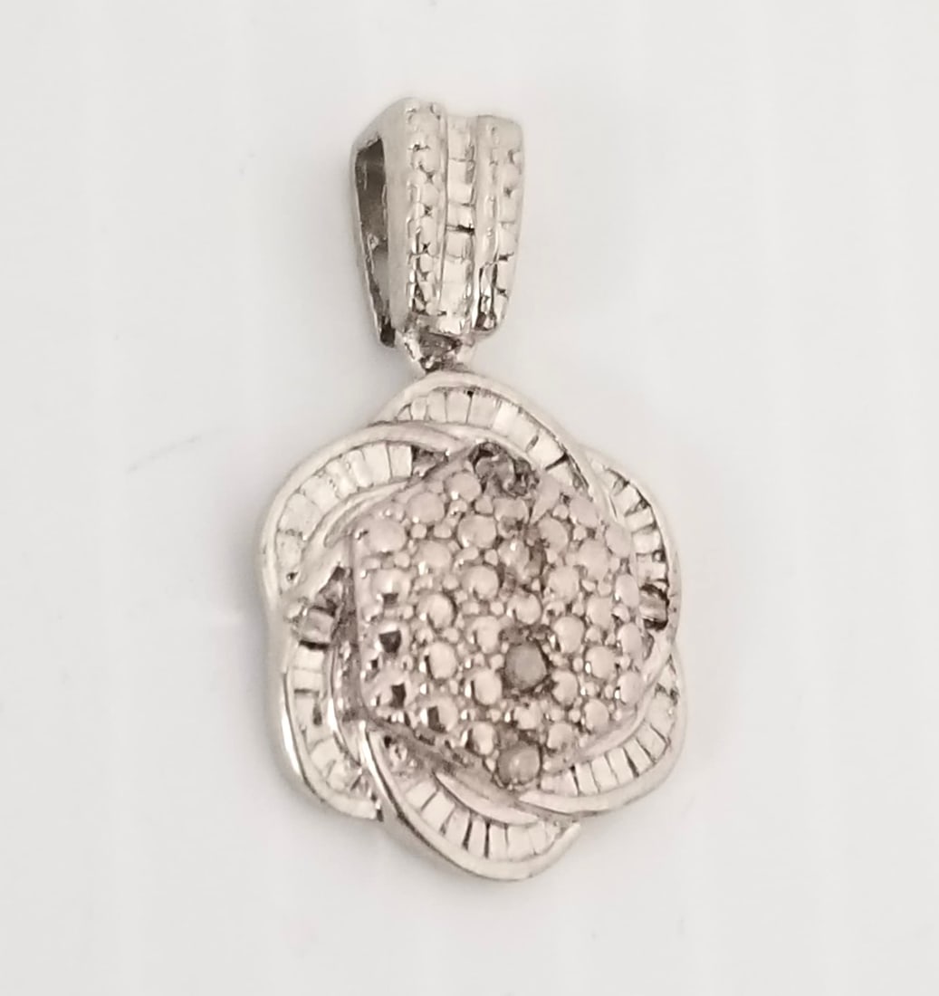 Amazing Kanis STS Rodium Silver Plated Diamond Pendant (1 of 4)