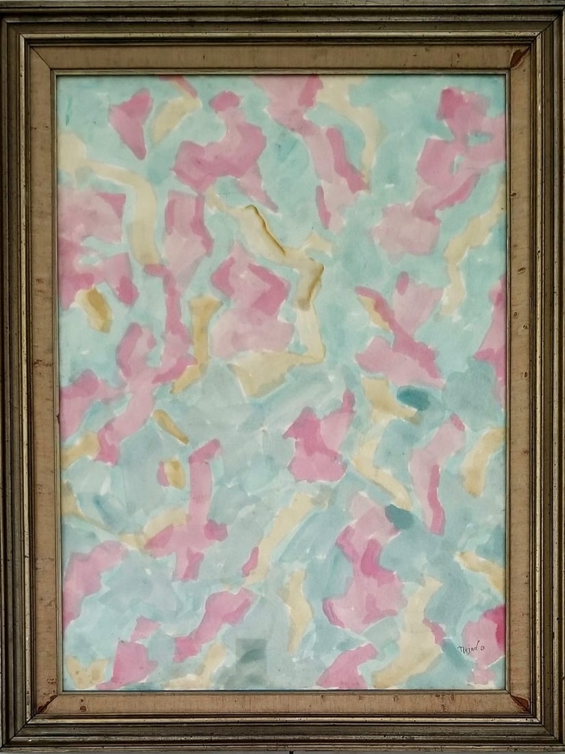 Amazing Nejad Melih Devrim Watercolor Paper: Beautiful Nejad Melih Devrim watercolor paper. Frame: 35.5 x 27 7/8 inches. Provenance: private owner. Biography: 1923 - 1995. Born to a highly educated family of artists and poets, he was the son of 