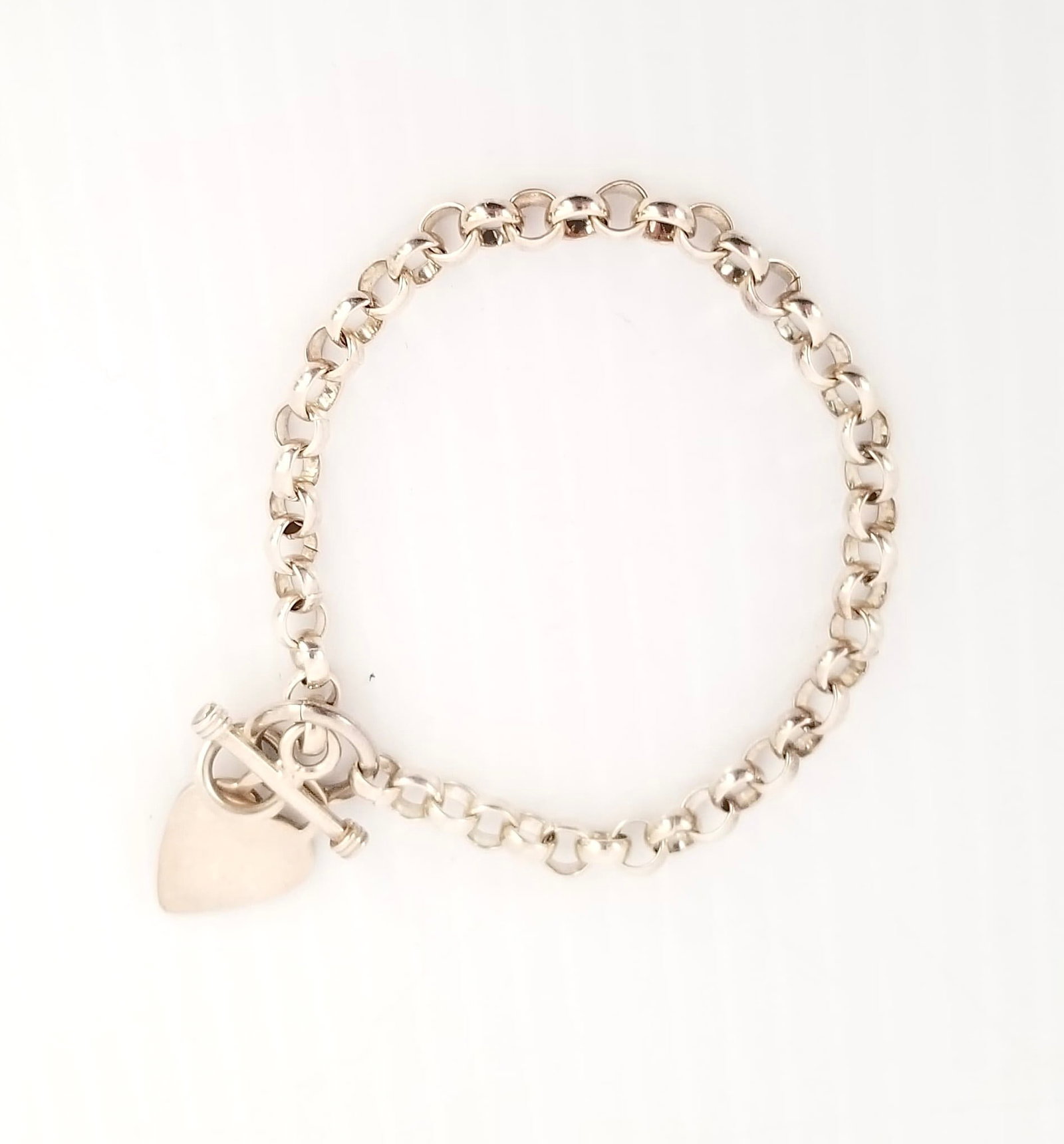 Amazing 925 Sterling Silver Heart Pendant Bracelet (1 of 4)