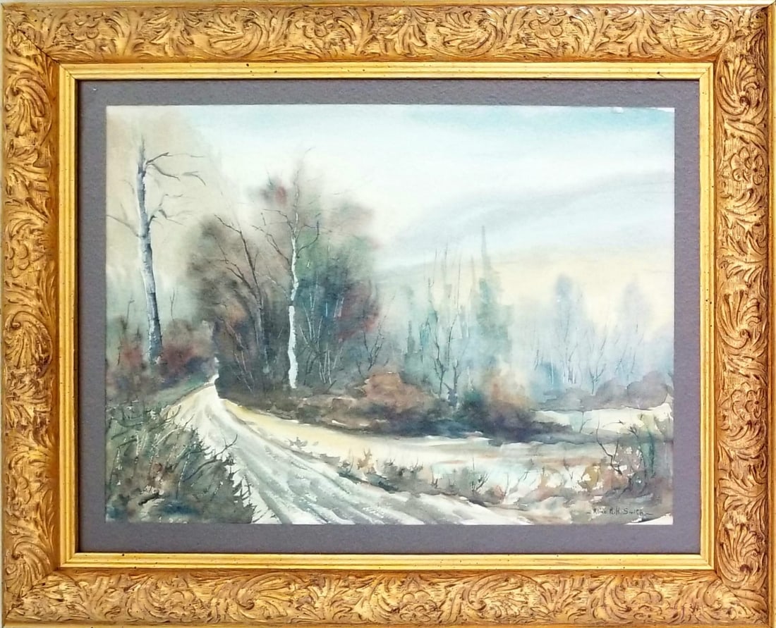 Amazing Alice Ravenel Huger Smith Watercolor Paper: Beautiful Alice Ravenel Huger Smith watercolor paper. Frame: 27 x 22 inches, art: 21 x 15.5 inches. Provenance: private owner. Biography: 1876 - 1958. One of the leading artists of the Charleston,