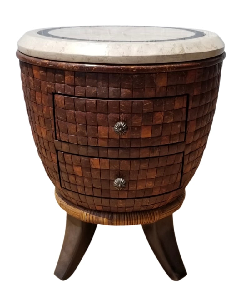 Amazing Sculptural Coconut Wood Side Table (1 of 3)