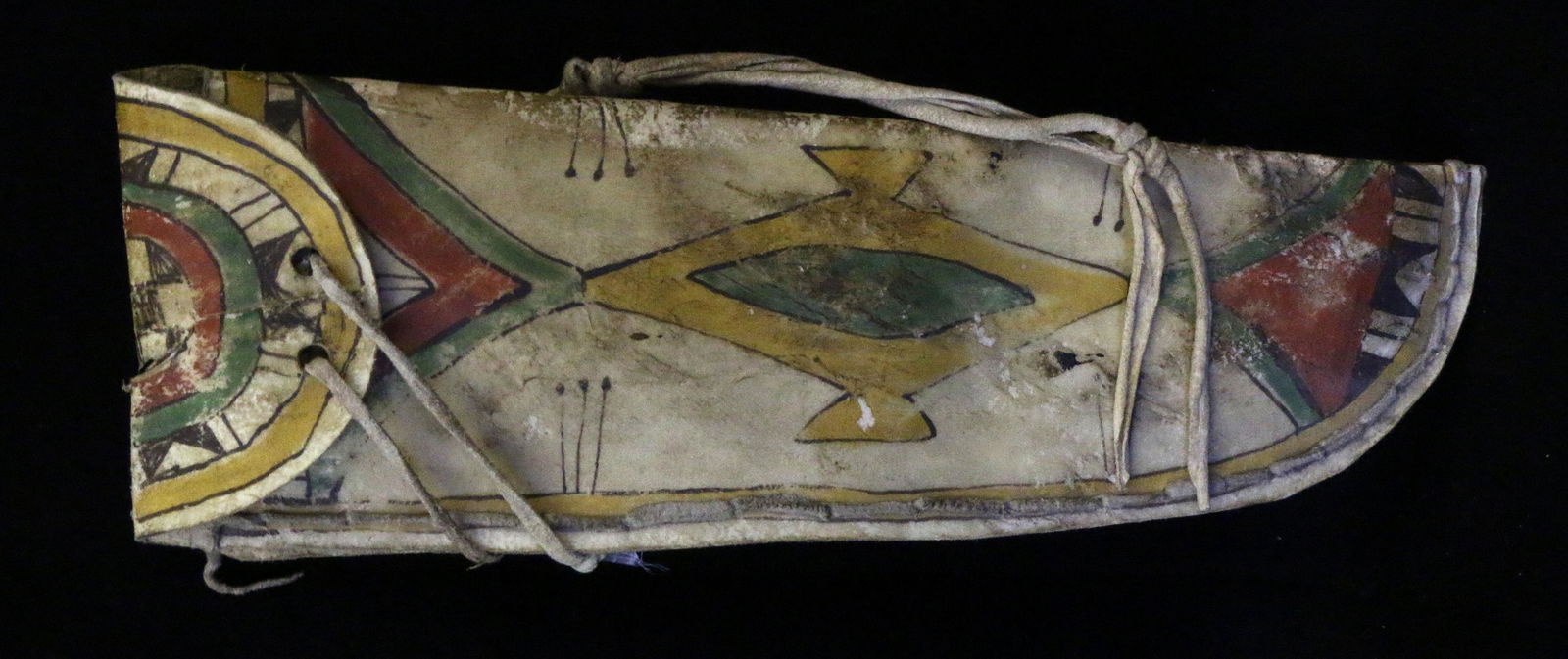 Parfleche Knife Sheath: Parfleche Knife Sheath 13.5" long, leather sewn.