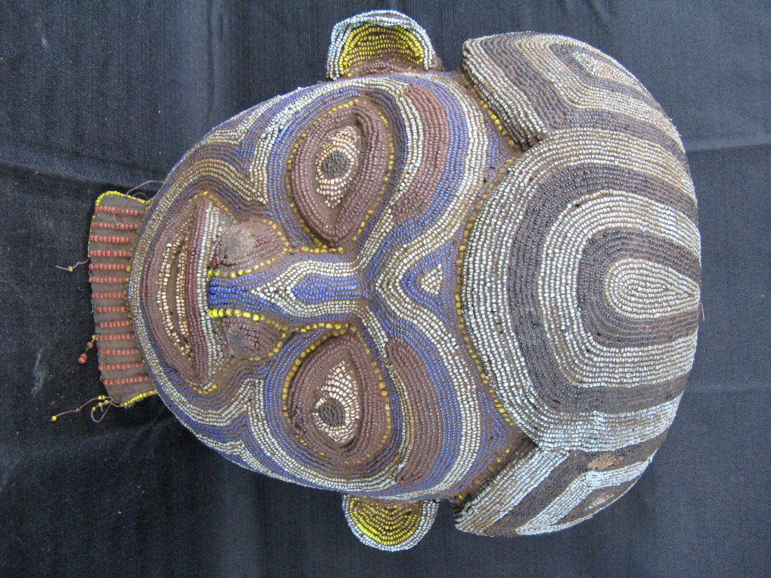 African Beaded Mask: African Beaded Mask - 13" long.