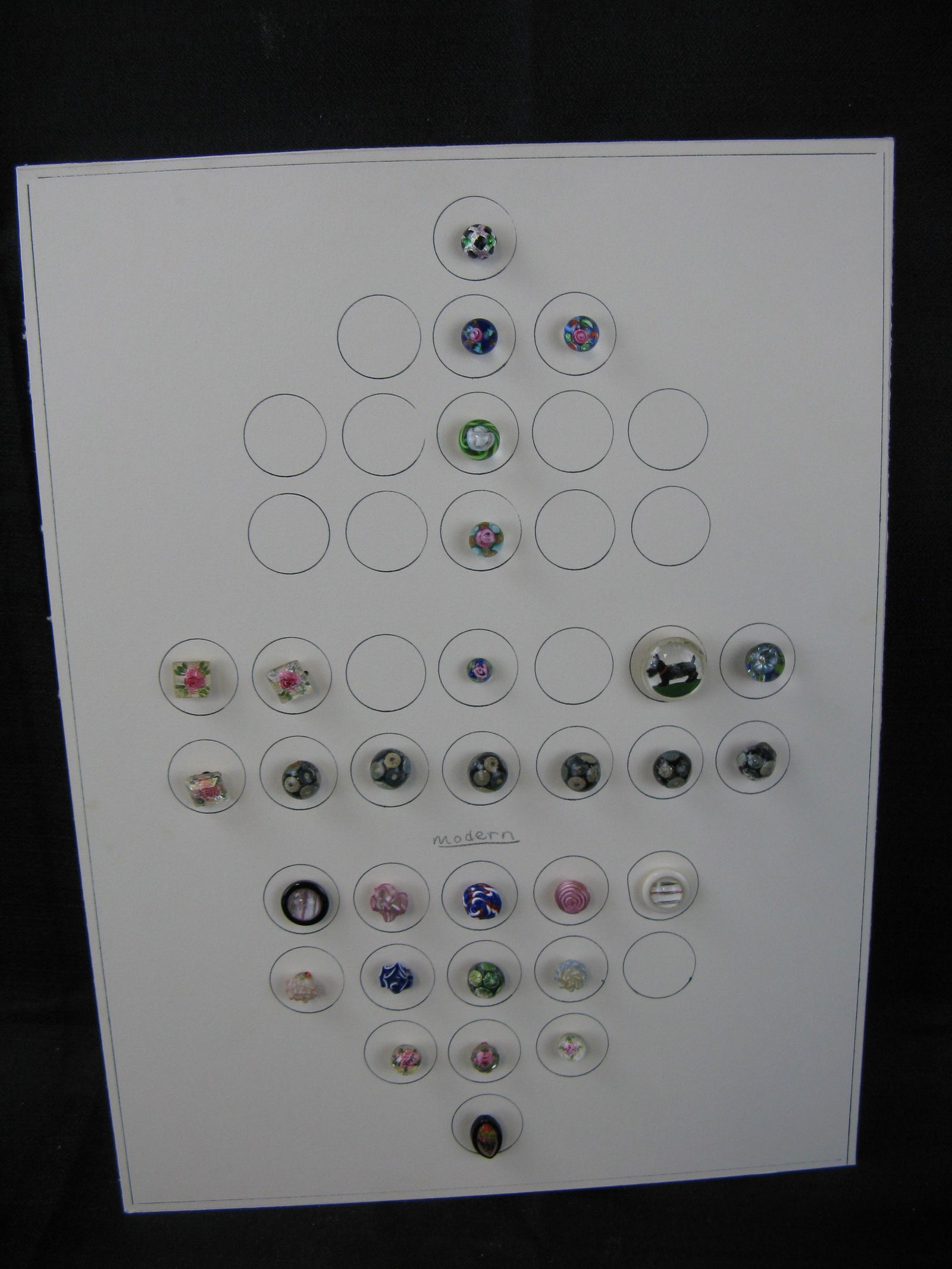Modern Paperweights Buttons: Modern Glass Paperweights Buttons, some French, 30 total.