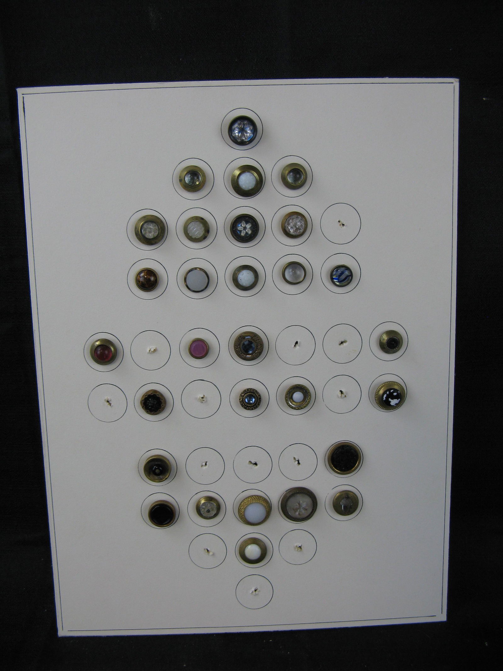Vintage Buttons -Jewels with Tin Backs: Vintage Buttons -Jewels with Tin Backs, 29 total.