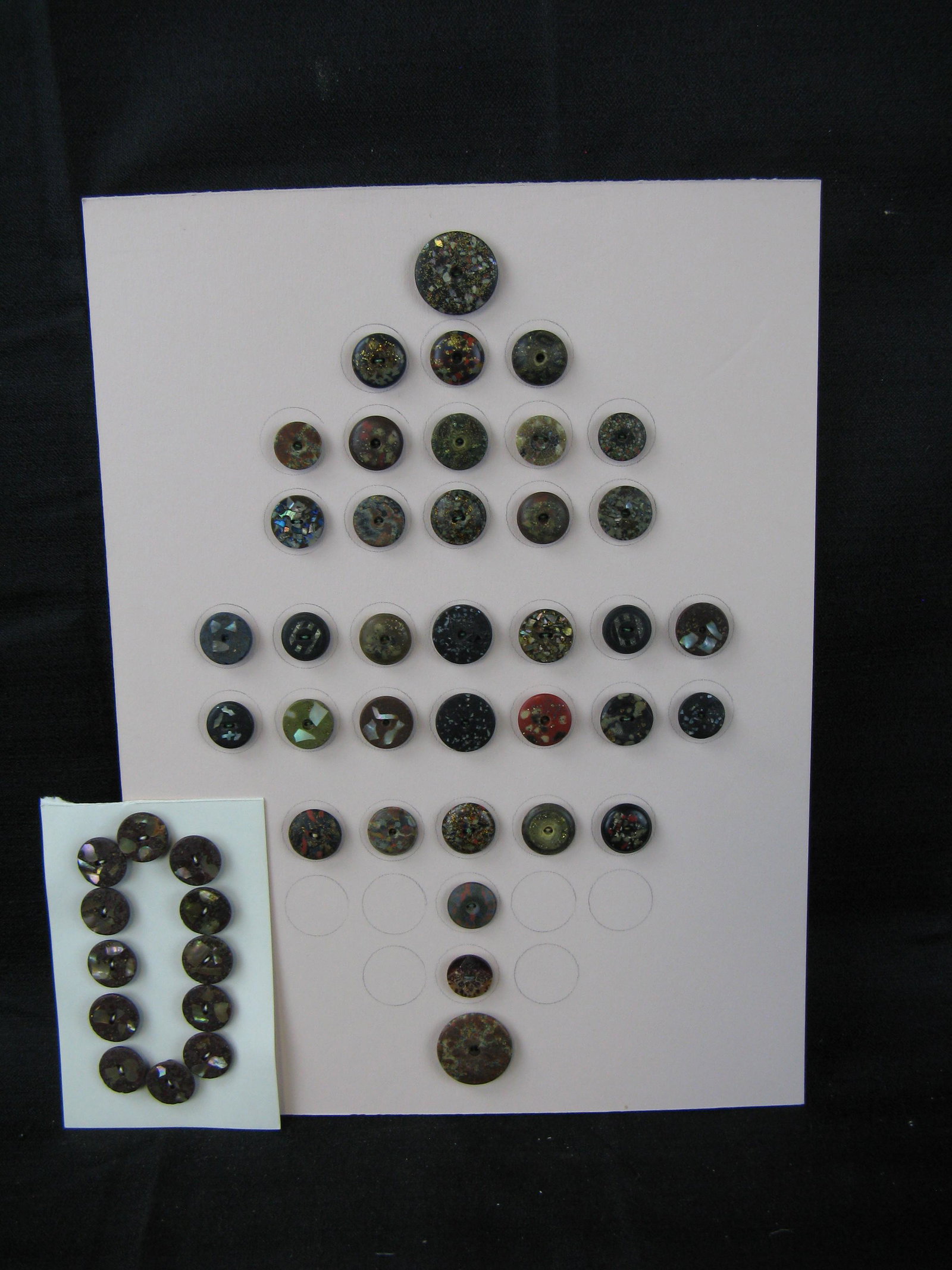 Vintage Buttons - Compositions & c1880 Flecks: Vintage Buttons - Compositions & c1880 Flecks, 49 total.