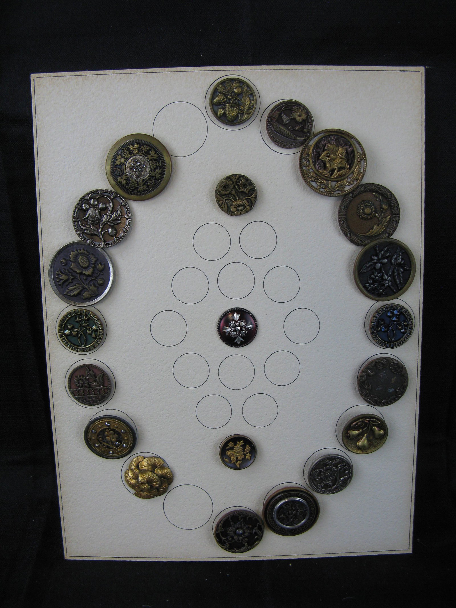 Vintage Buttons - Metal: Vintage Buttons - Metal - various sizes and construction - ornate - 21 total.