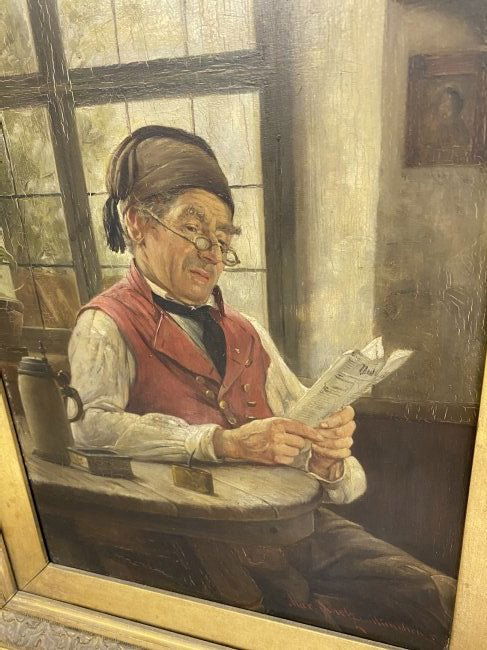 Antique Oil Painting by Max Scholz (1 of 5)