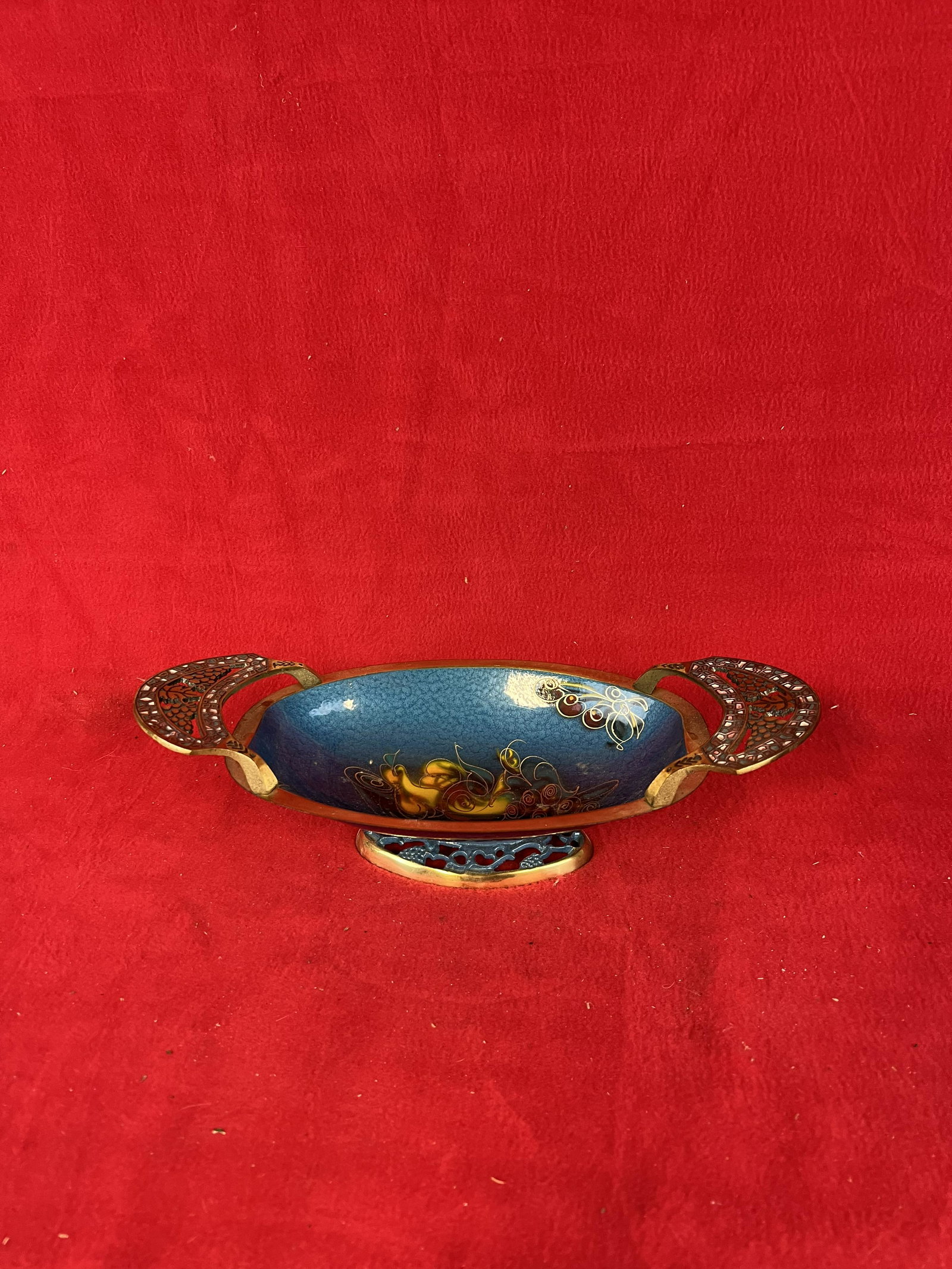 Enamel On Brass Bowl marked Made in Israel: Enamel On Brass Bowl which is marked Made In Israel. Bowl measures approximately 13 1/4" wide and is 4" tall. Item is in fine condition