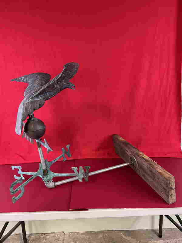 Vintage Copper Eagle Weathervane Apr 09, 2022 Two Feathers Antiques & Auction Services