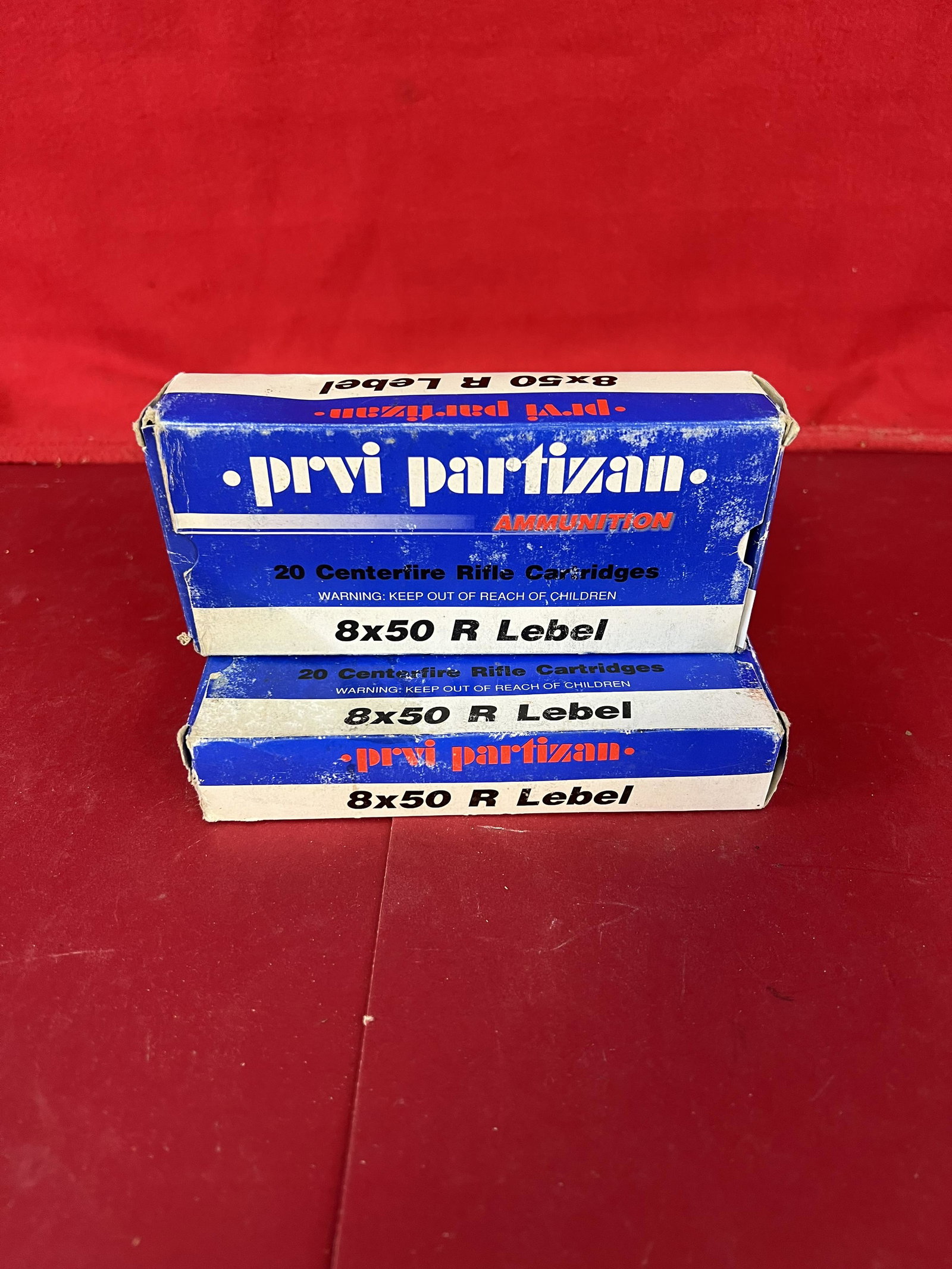 Lot: 2 Boxes (35 Cartridges) 8x50 R Lebel: A Lot of Two Boxes (Total of 35 Shells) Of 8x50 R Lebel Ammunition. All ammo purchases should be examined by a certified gunsmith prior to shooting.