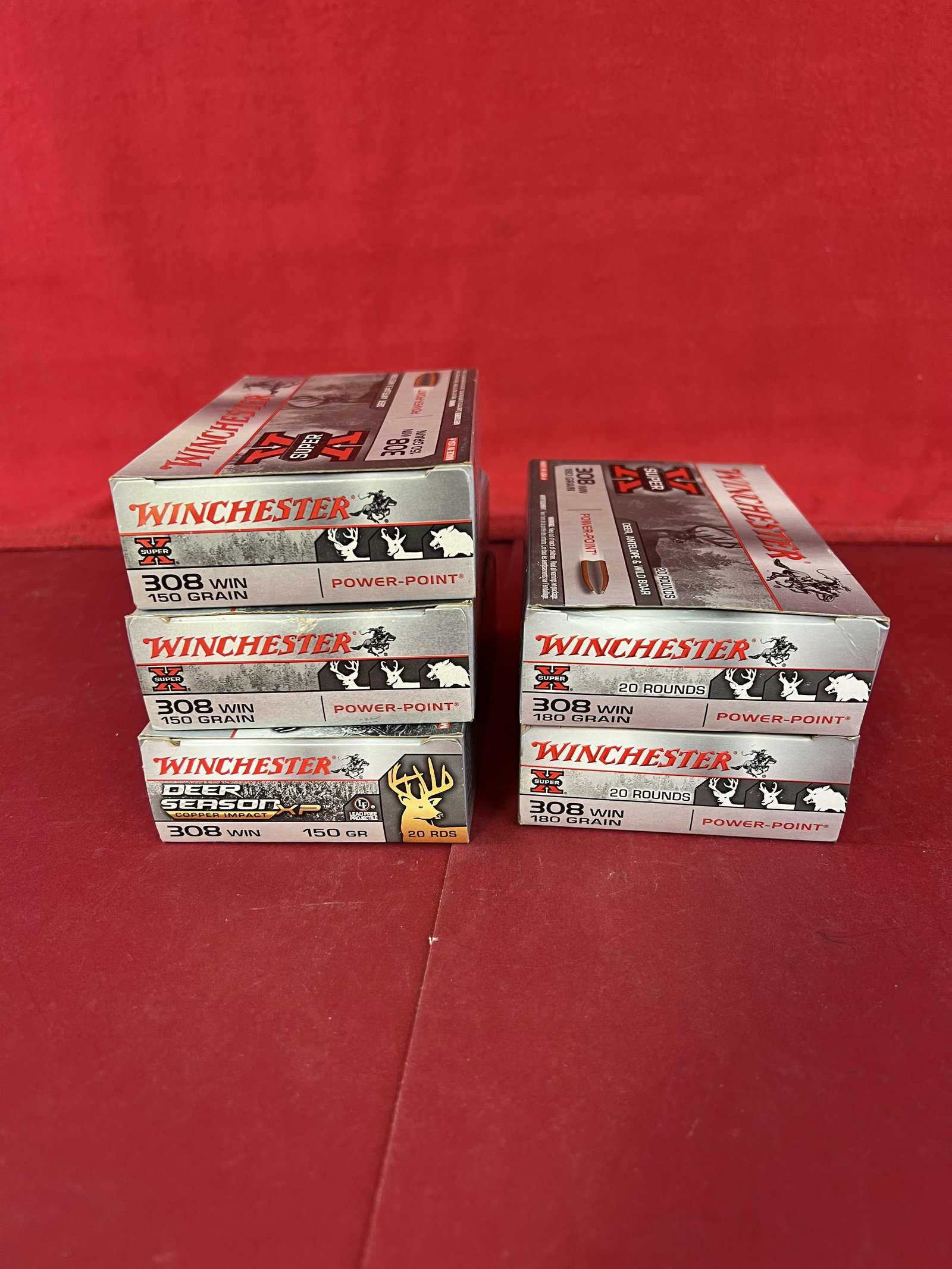 Lot: 5 Boxes 308 Ammunition: A Lot of Five Boxes (100 Cartridges) Of .308 Ammunition Of Which 60 Cartridges Are 150 Grain And 40 Cartridges Are 150 Grain. All ammo purchases should be examined by a certified gunsmith prior to sho