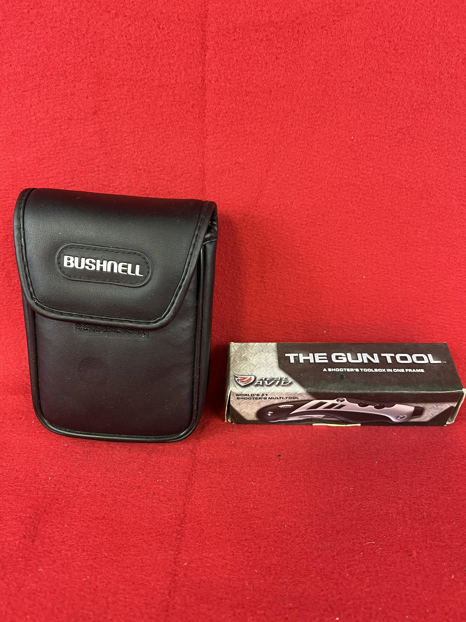 Bushnell Range Finder & "The Gun Tool": Bushnell Range Finder In Case Along With A Real Avid "The Gun Tool". Both Are Like New Apparently Never Used.