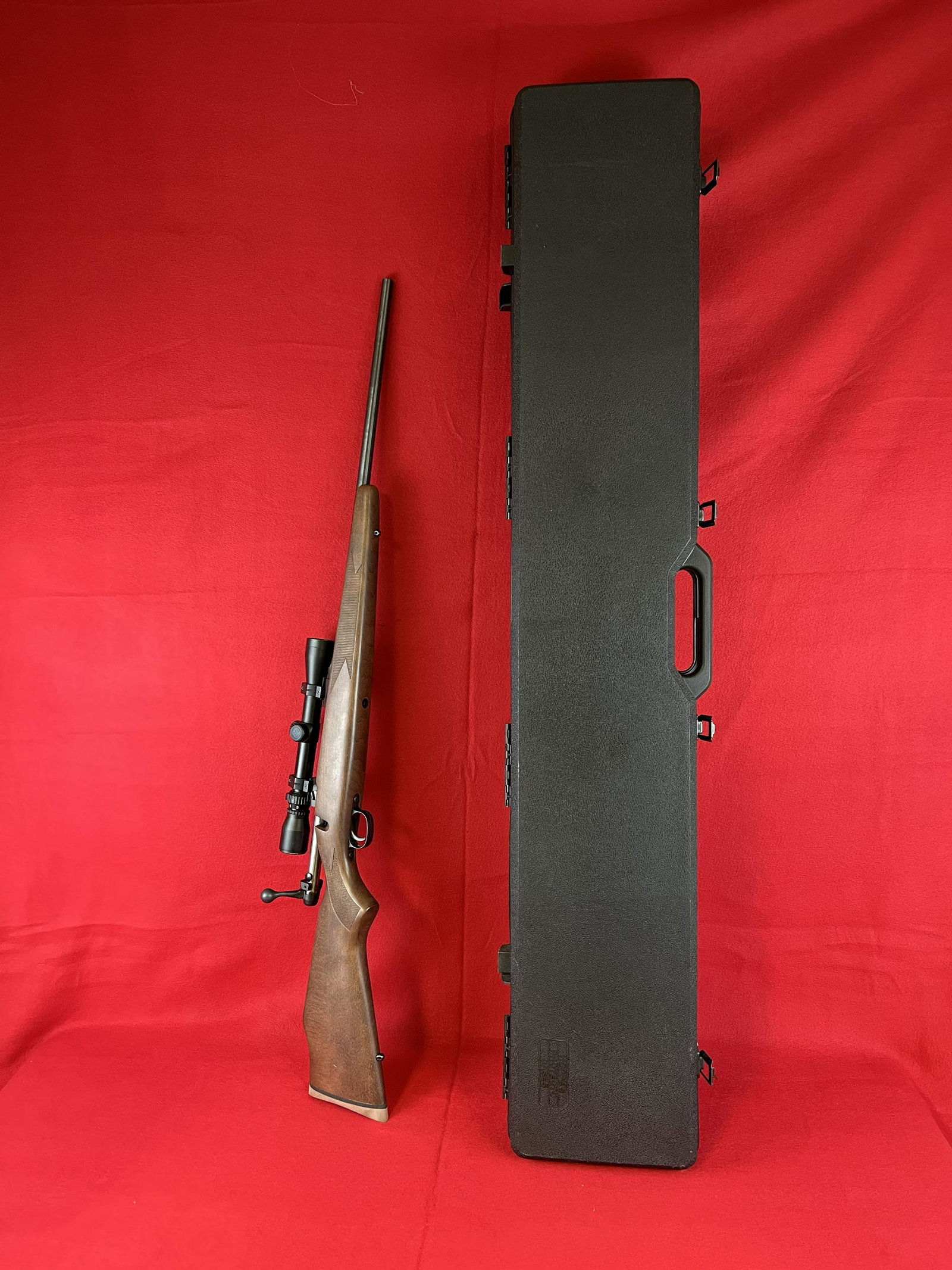 Savage Arms Model 110 Bench Bolt Action Rifle 243 WIN. w/ Burris Scope: Savage Arms Model 110 S Bench Bolt Action Rifle Chambered in .243 WIN. Serial Number F479119. This rifle has a synthetic stock, 21" Barrel, Topped with a Savage 3-9X40 Scope , Rubber Butt Shoulder Res