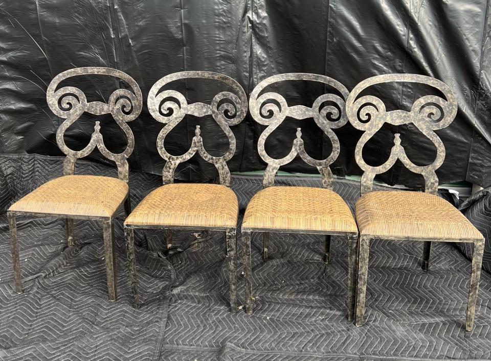 Set Of Four Modern Wrought Iron Chairs (1 of 4)