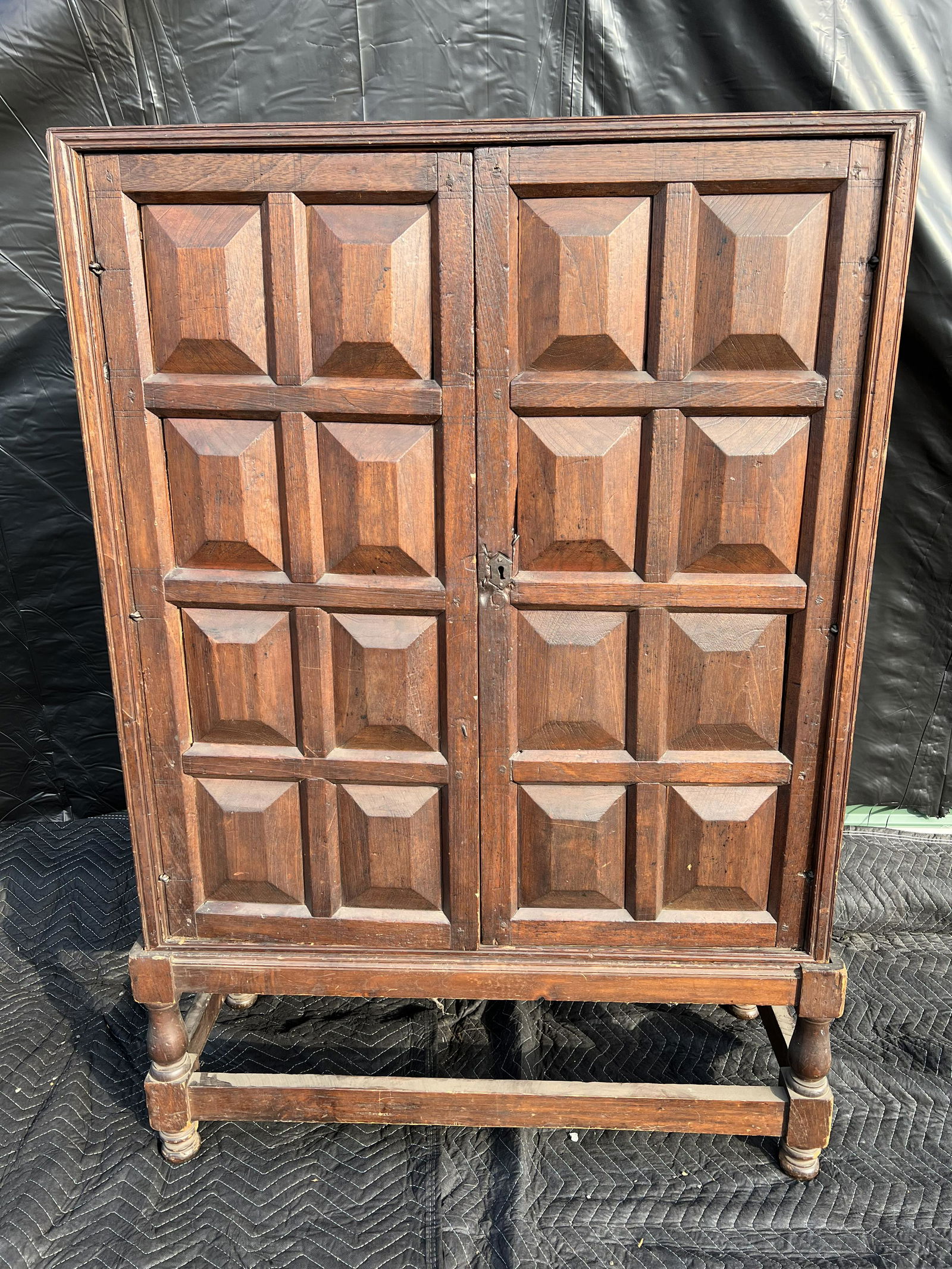 18th C Mediterranean Chamfered Paneled 2 Door Cupboard On Frame (1 of 11)