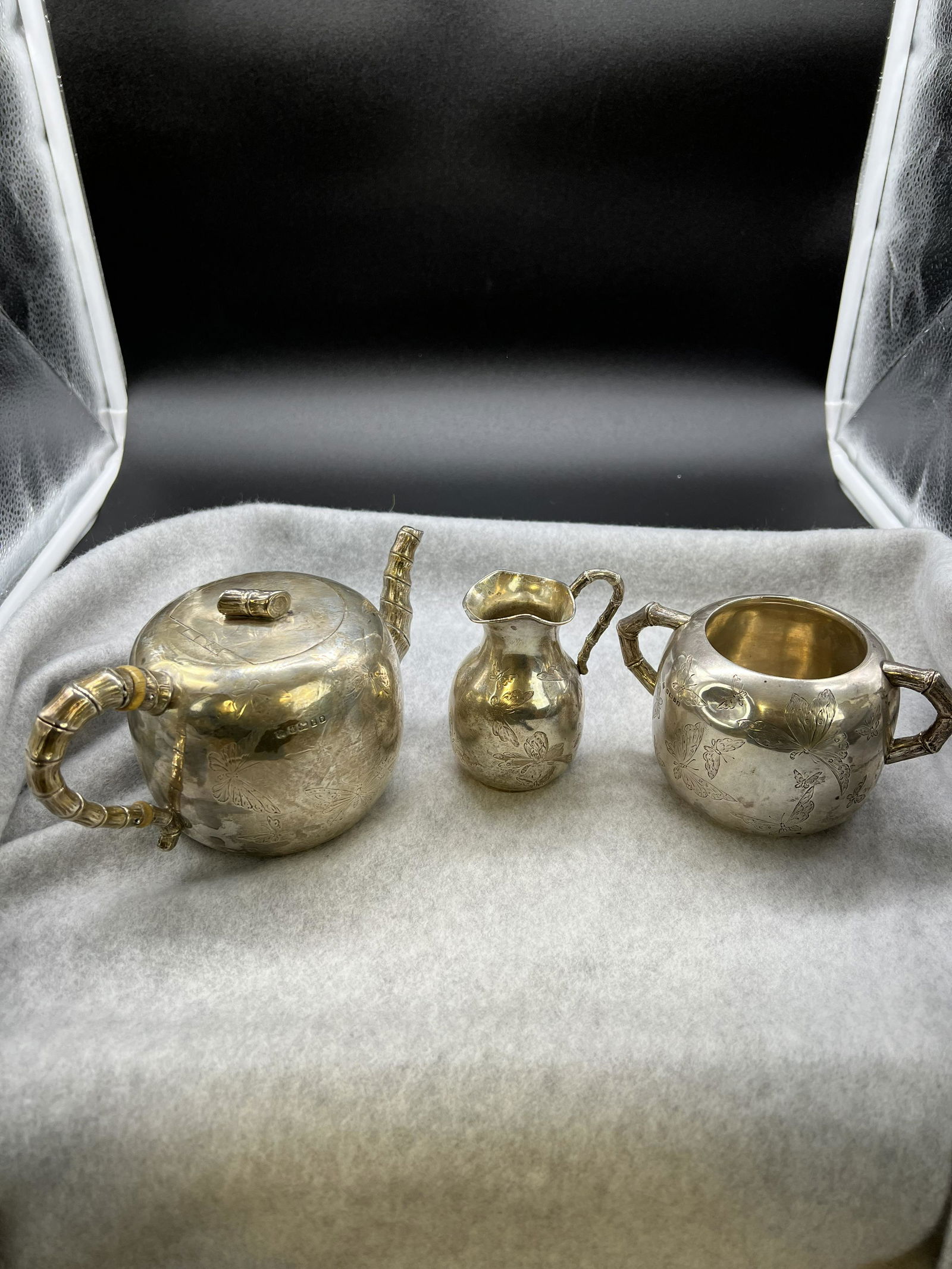 Antique Sterling Silver Tea Set In Asian Motif (1 of 13)