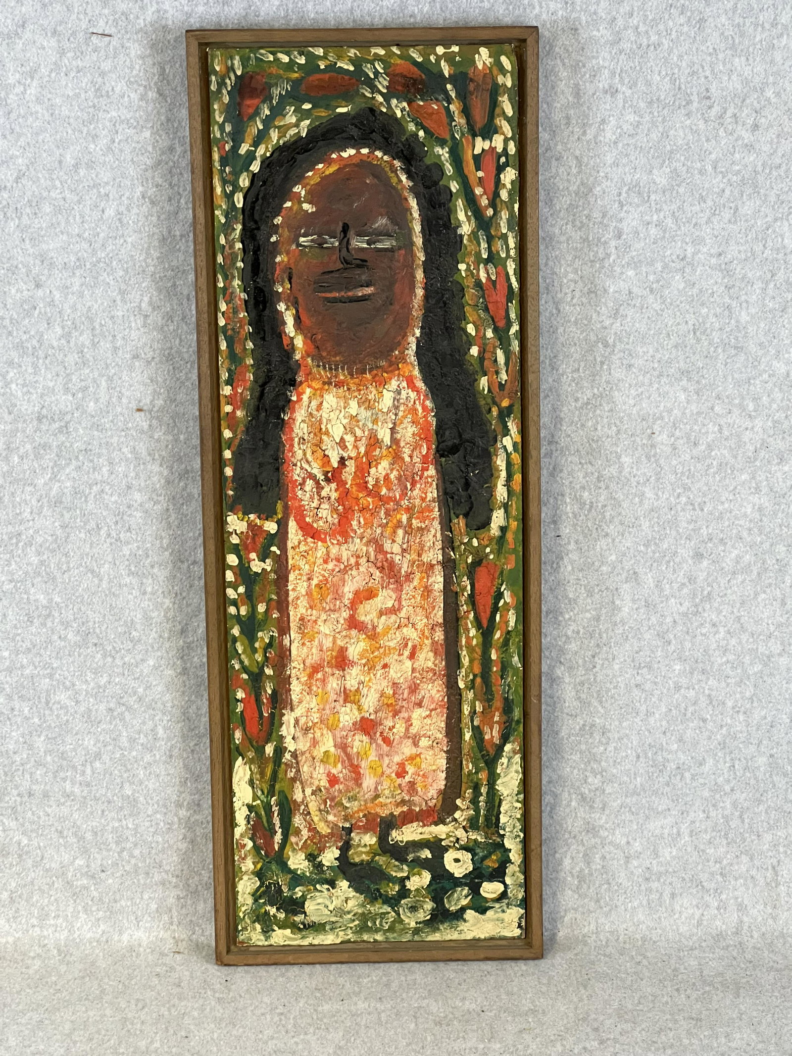 Ethnic (African?) Oil Painting Of Figure On Masonite (1 of 8)