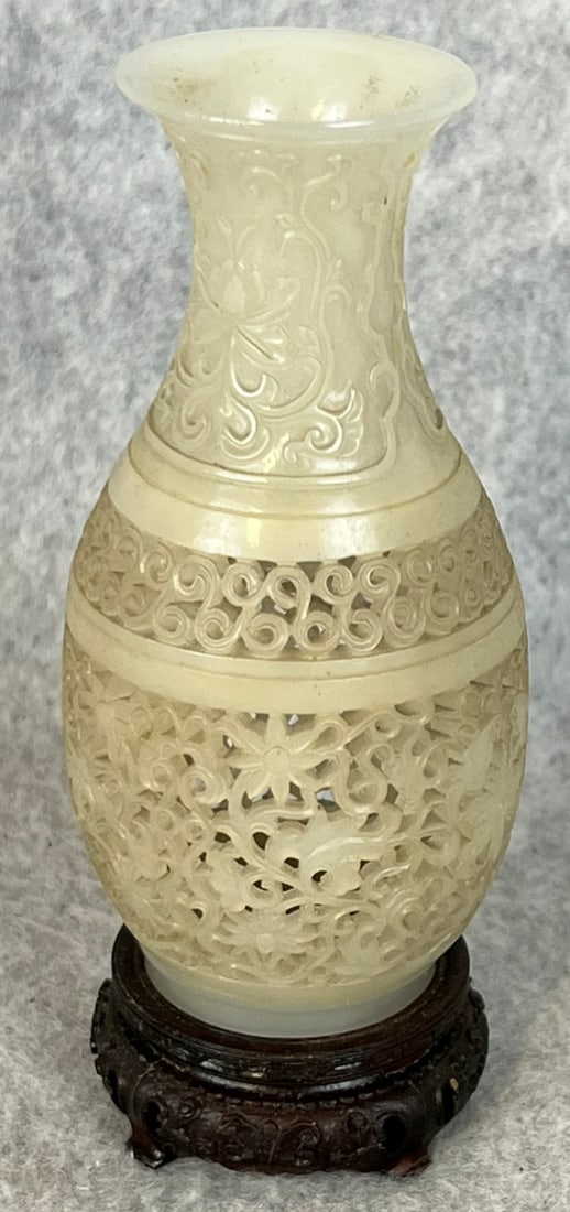 Rare Antique Signed Chinese Jade Vase Qing Dynasty (1 of 19)