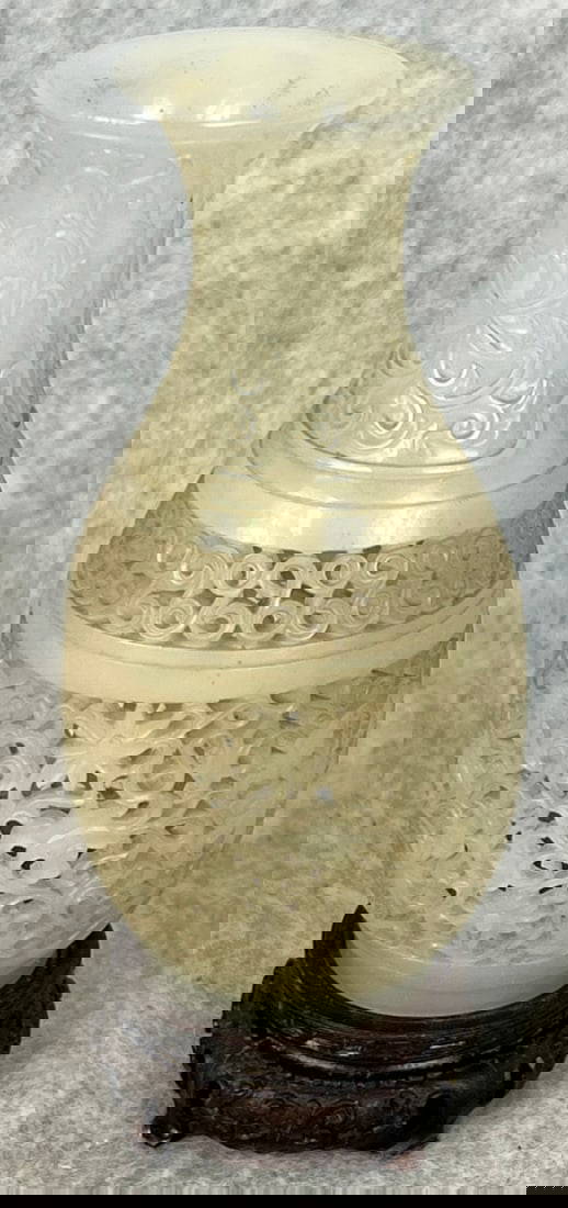 Antique Signed Chinese Jade Vase Auction