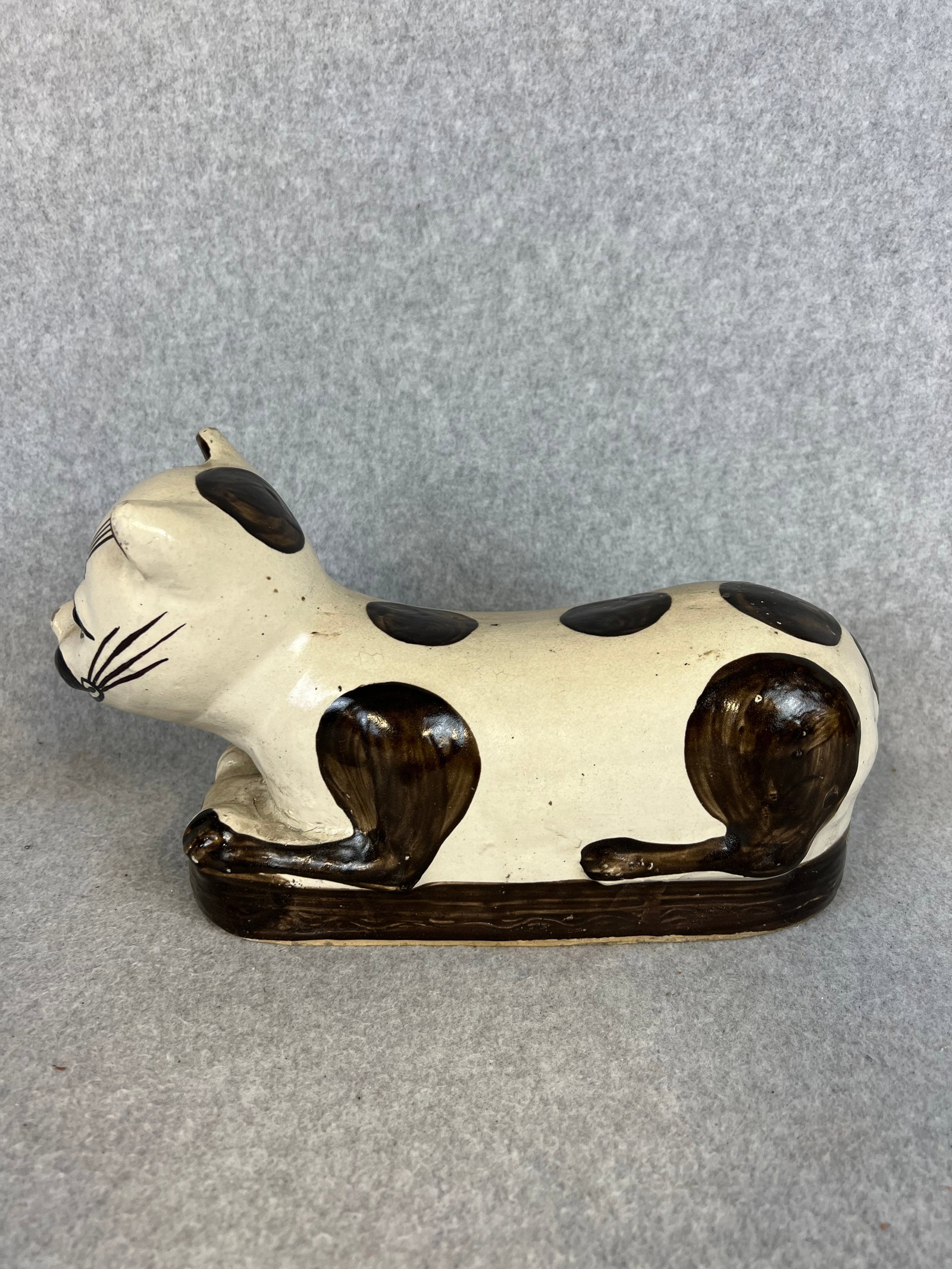 Antique Asian Pottery Cat Figural Headrest (1 of 8)