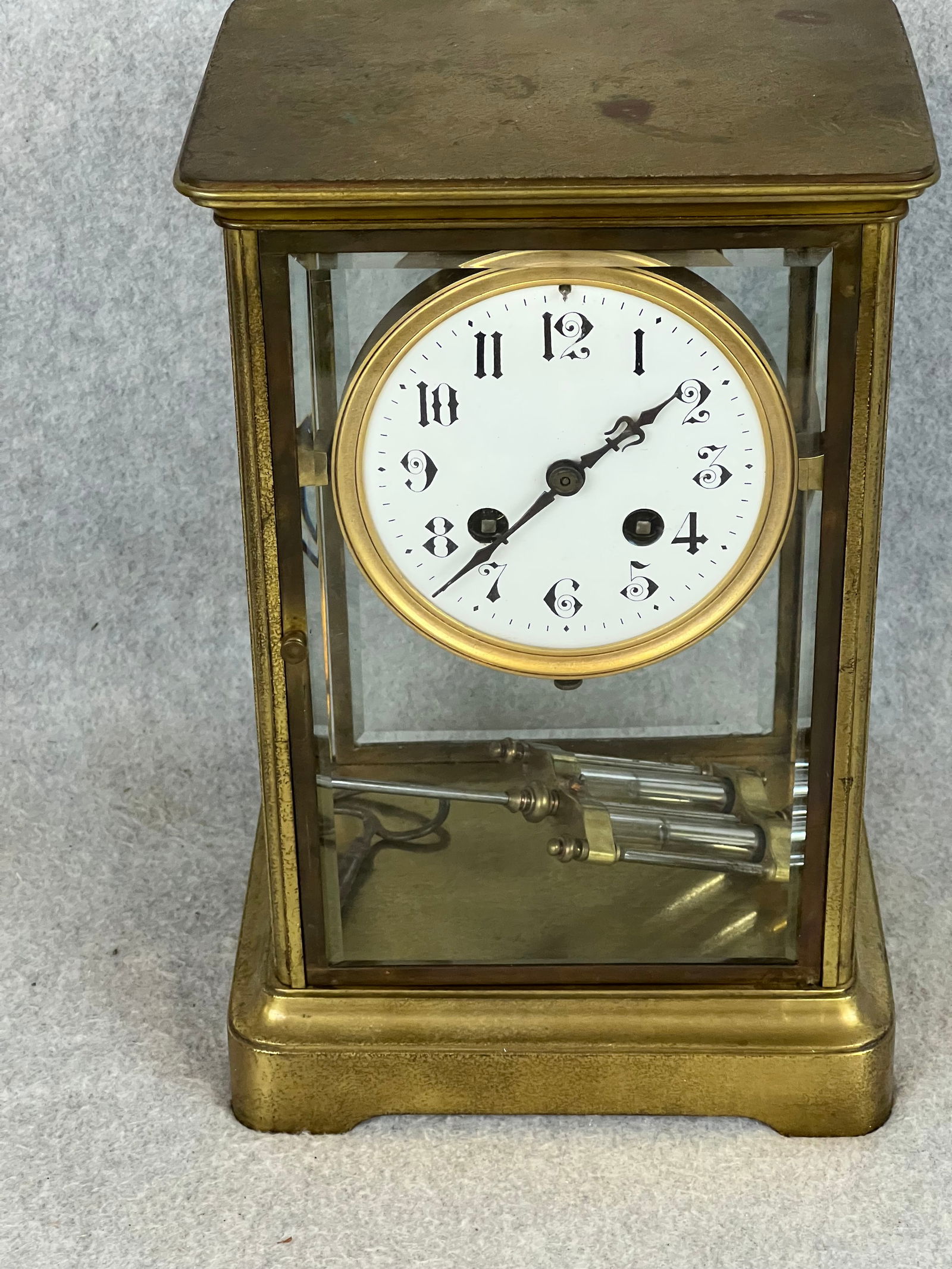 Antique French Mantle Clock w Faux Mercury Pendulum (1 of 5)