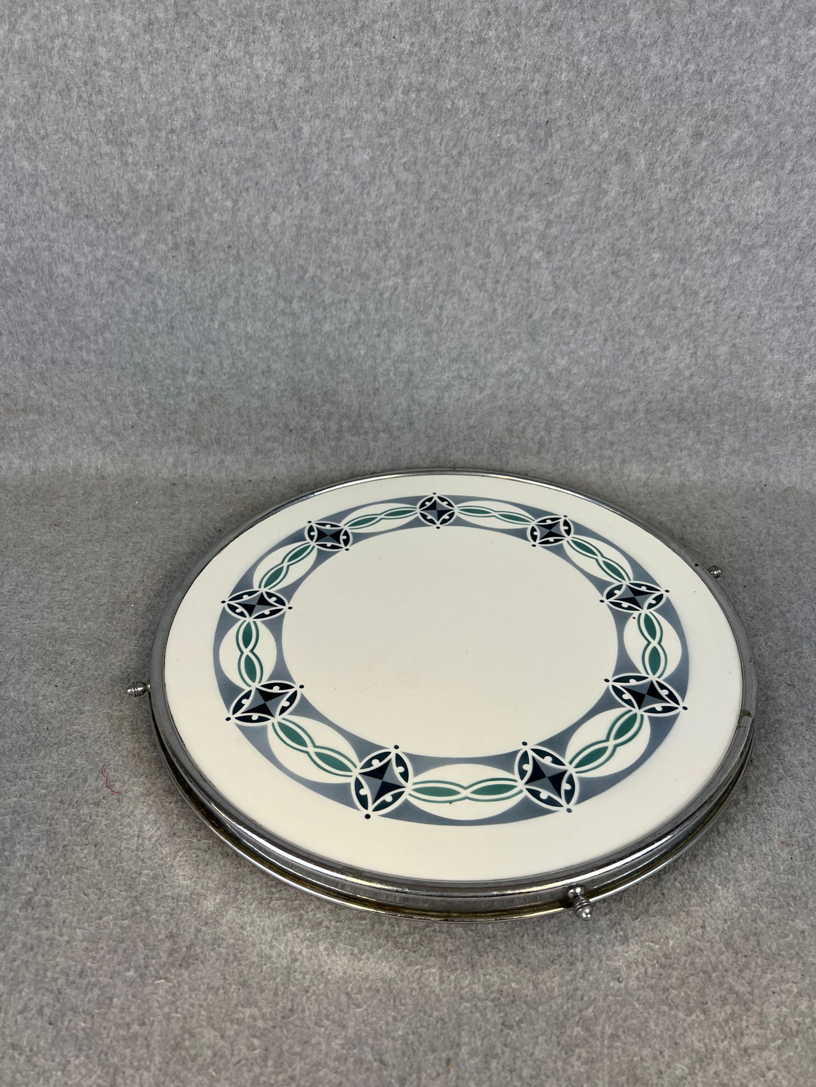 Vintage Enamel Topped Lazy Susan (1 of 4)