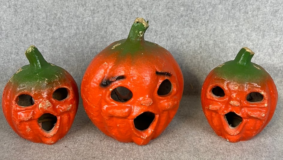 Lot 3 Vintage Halloween Pumpkin Lanterns (1 of 4)