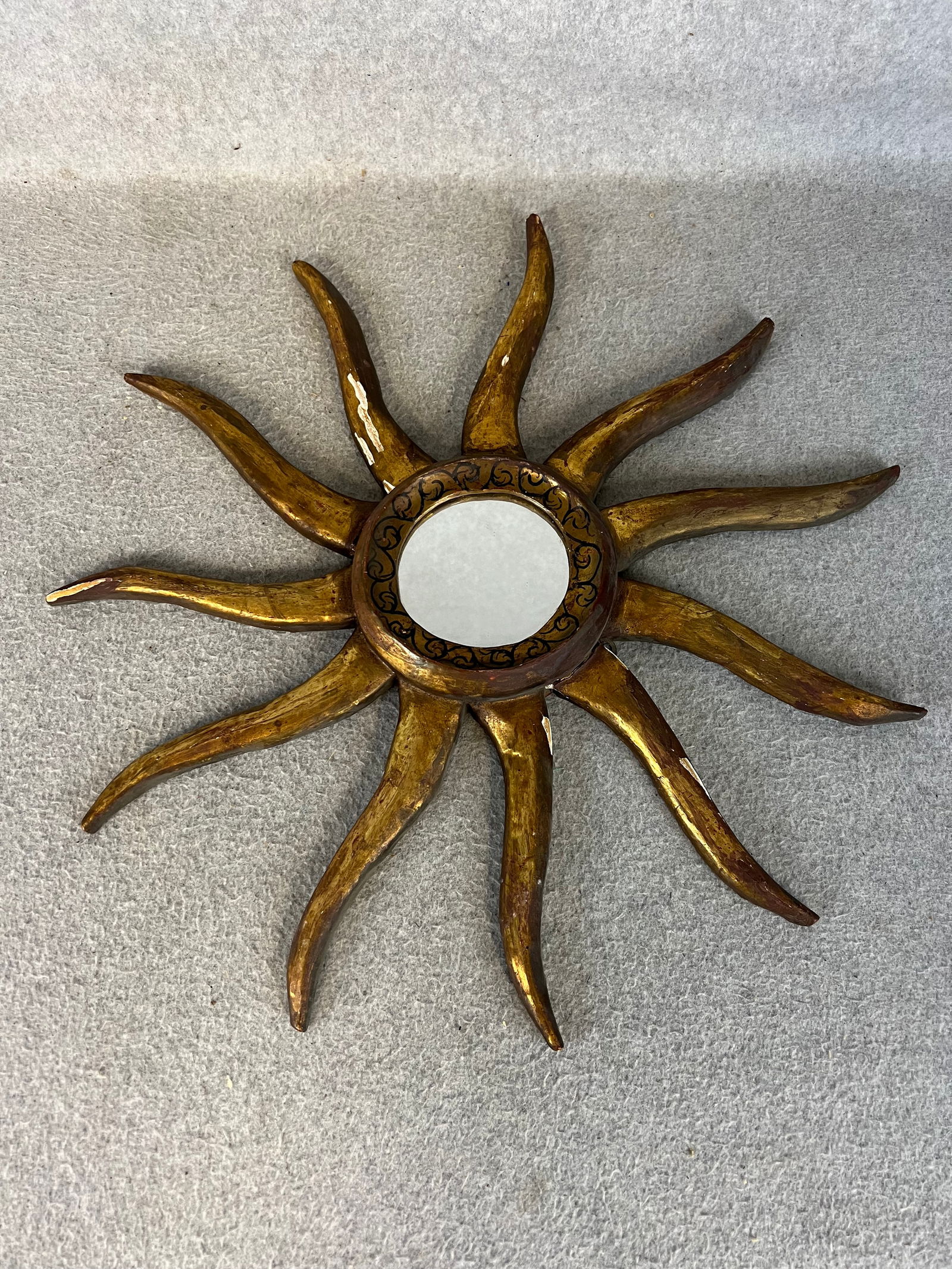 Antique Sun Figural Wall Mirror (1 of 5)