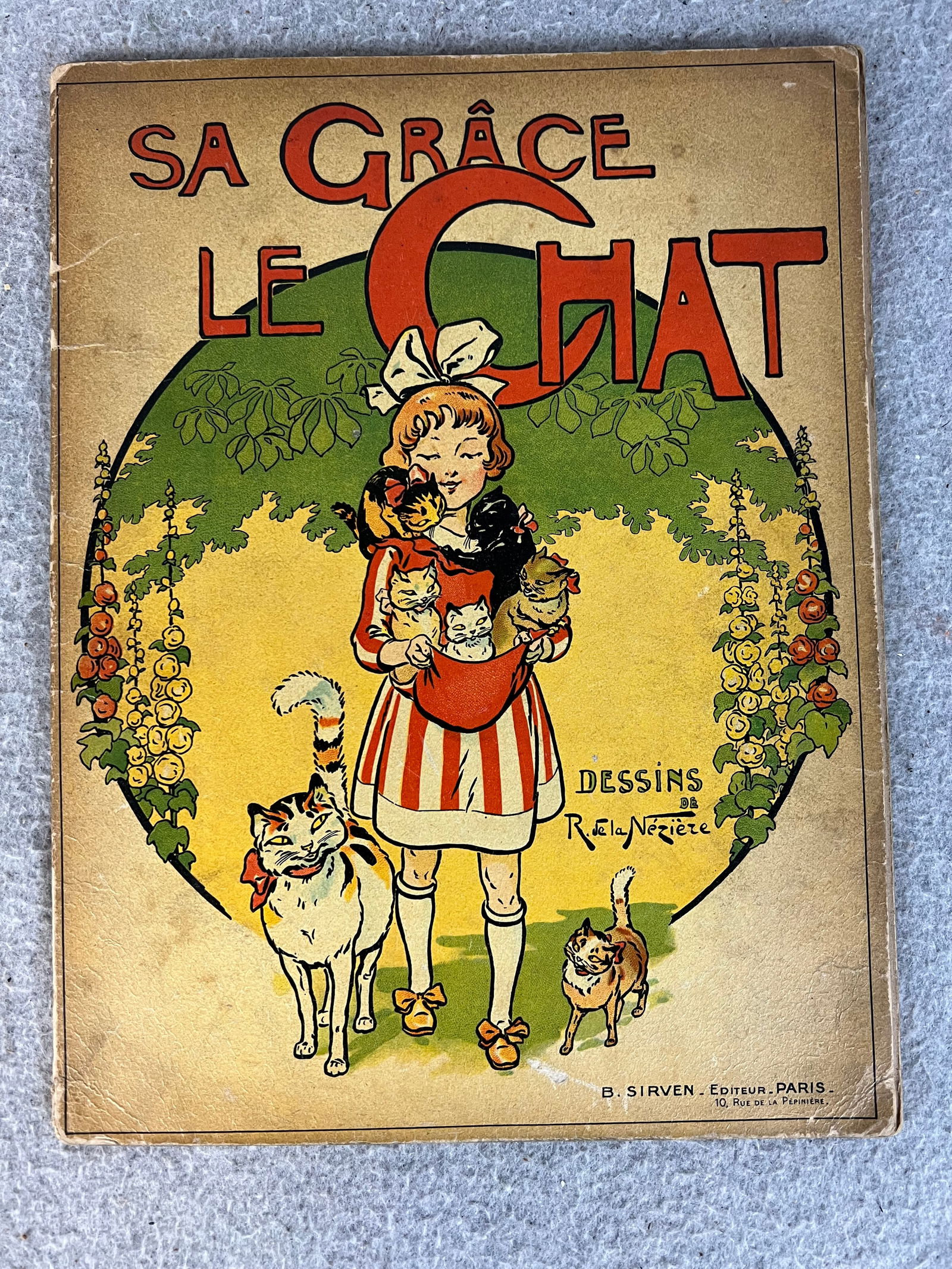 Antique French Childs Book Titled " Sa Grace Le Chat" (1 of 9)