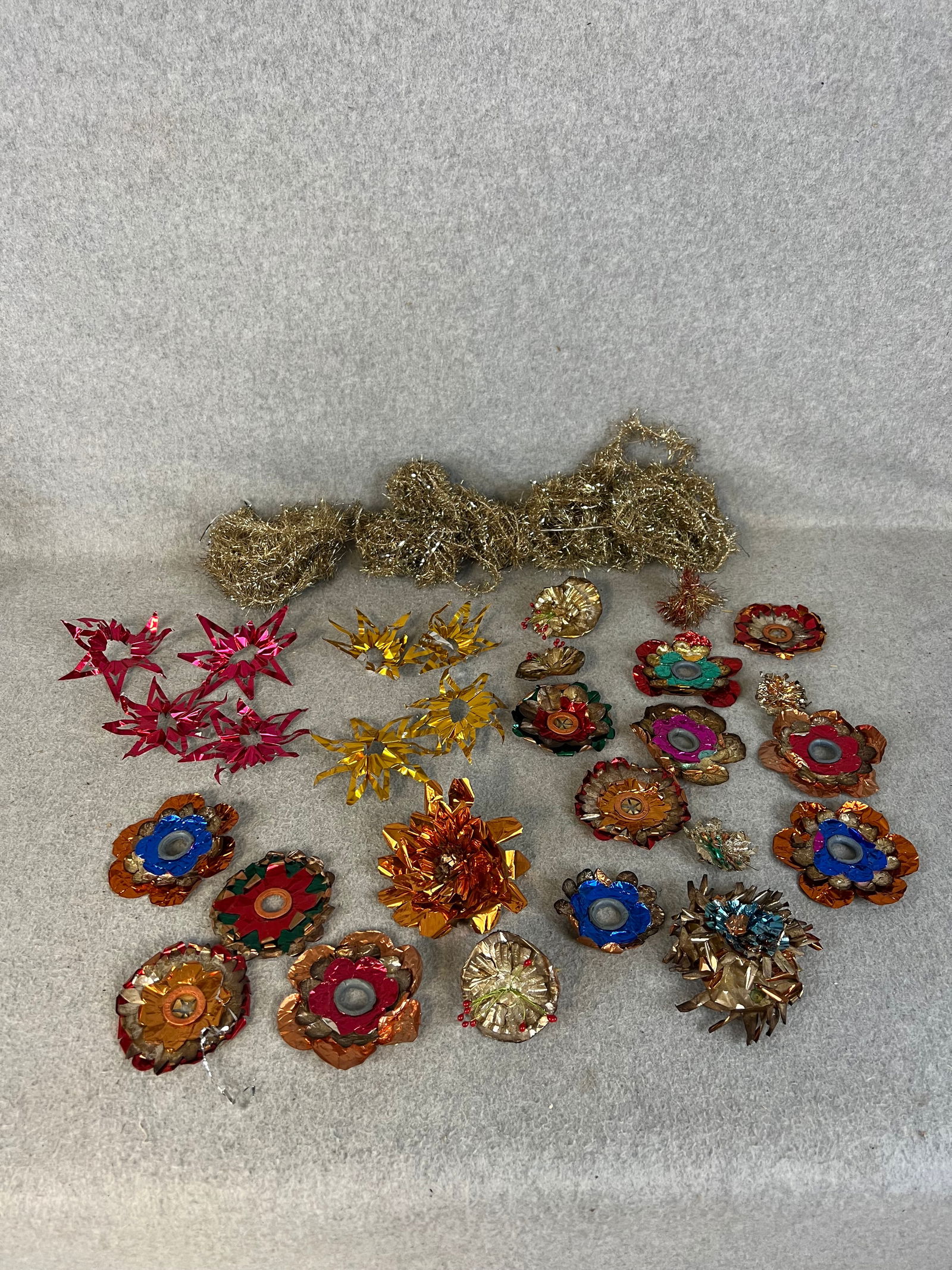 Lot Early German Christmas Decorations Including Light bulb Or Candle Aprons Etc (1 of 11)