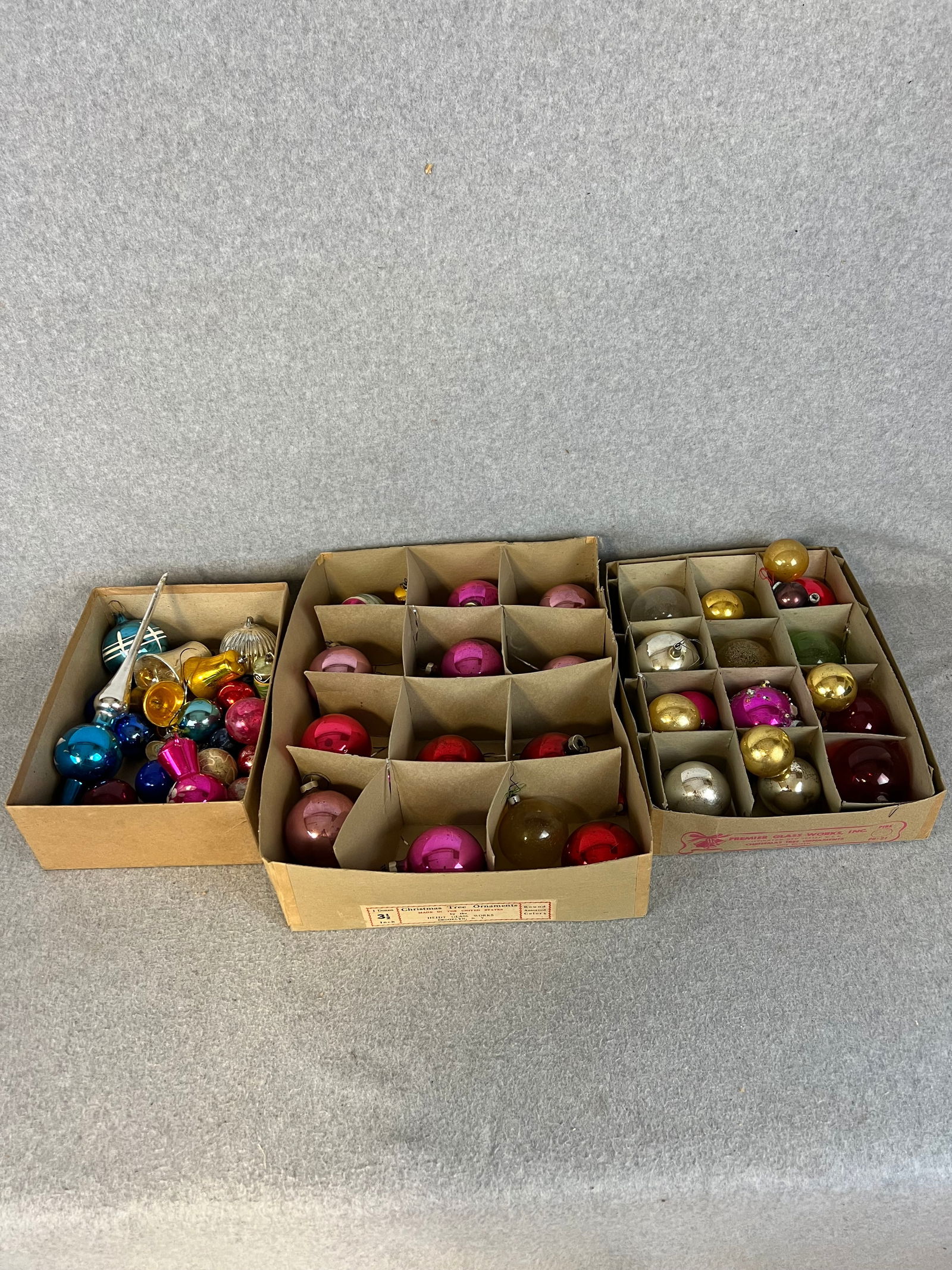 Lot 3 Boxes Vintage Christmas Glass Ornaments (1 of 4)