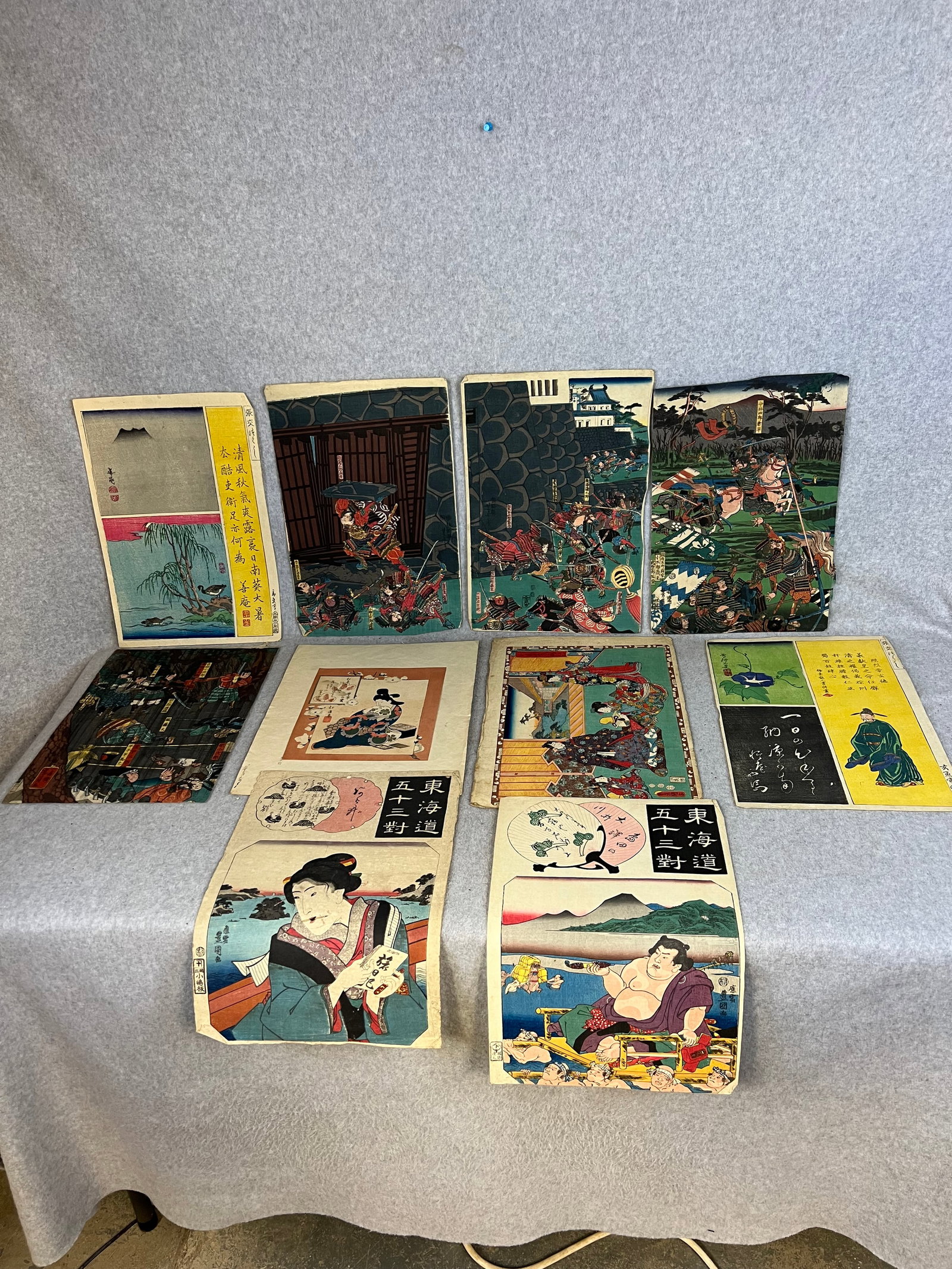 Lot 10 Meiji Period Japanese Woodblock Prints: Lot 10 Antique Meiji Period Japanese Woodblock Prints