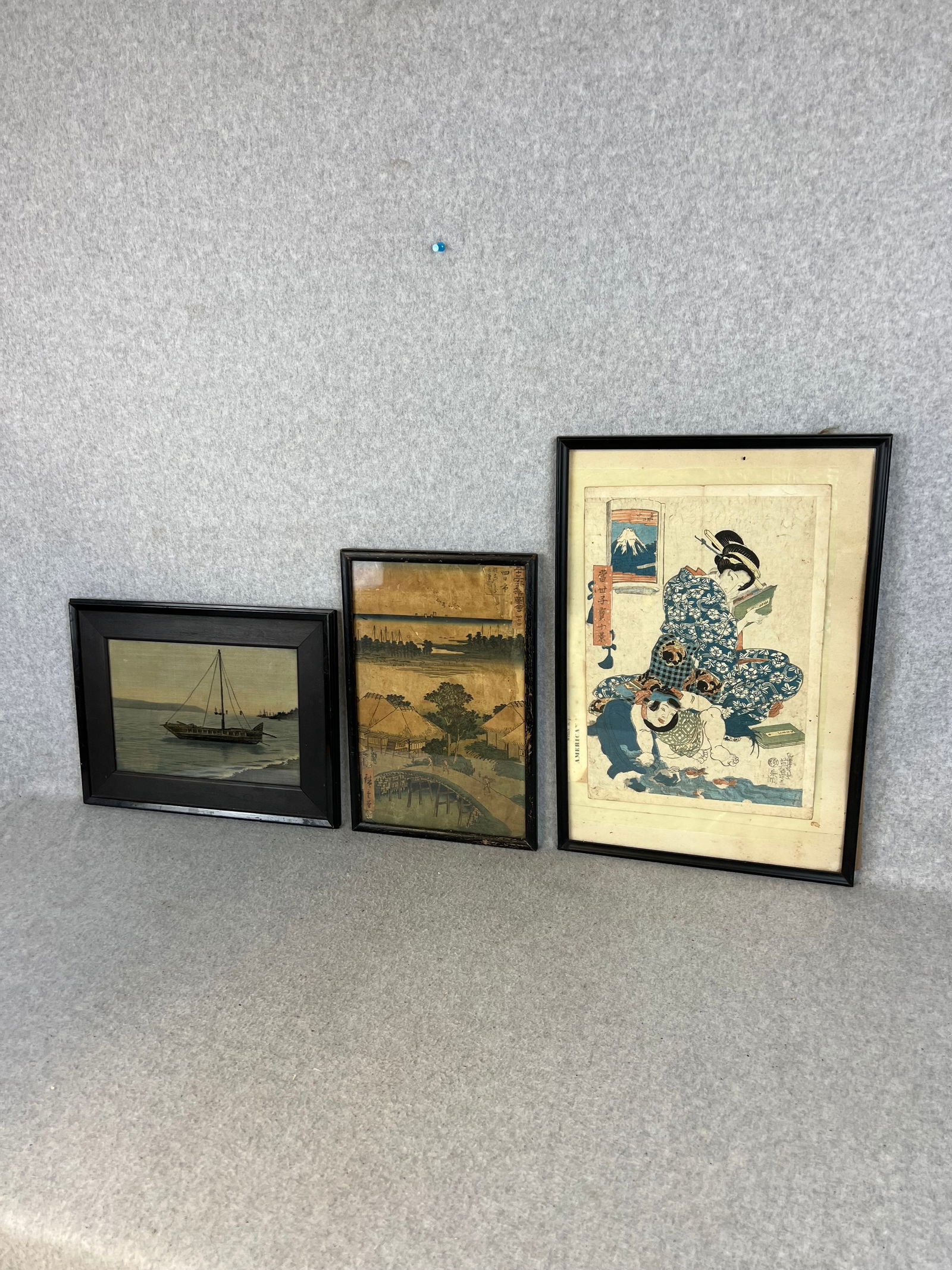 Lot 3 Japanese Antique Framed Artwork (1 of 6)