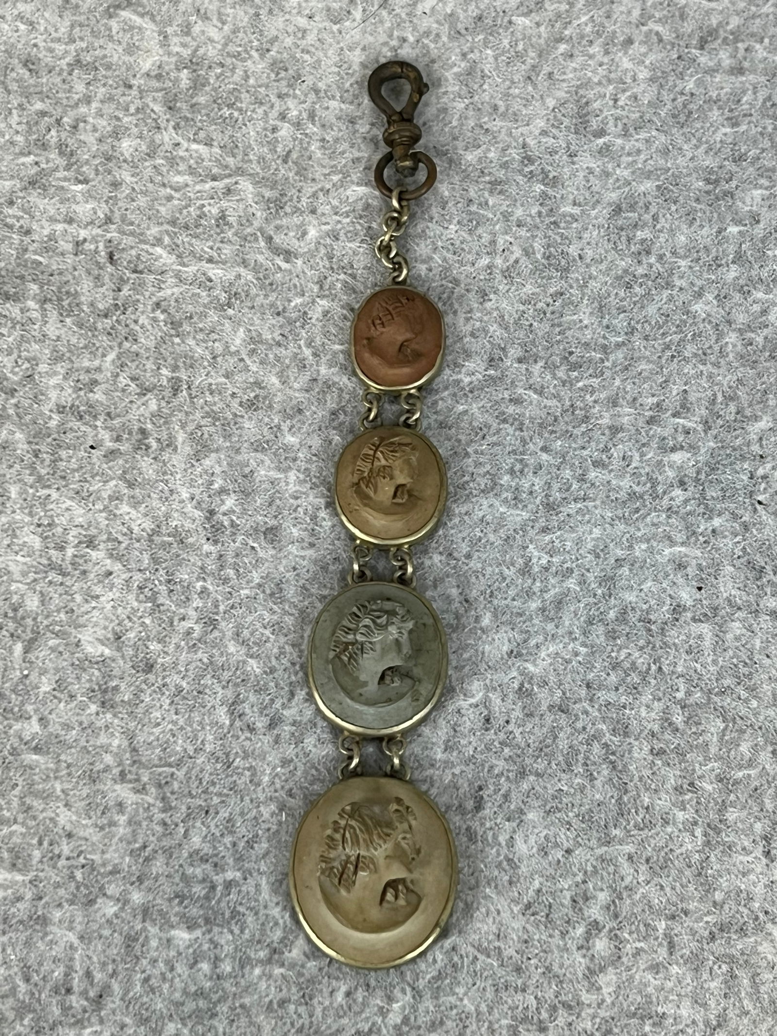 Antique Carved Lava Stone Watch Fob (1 of 6)